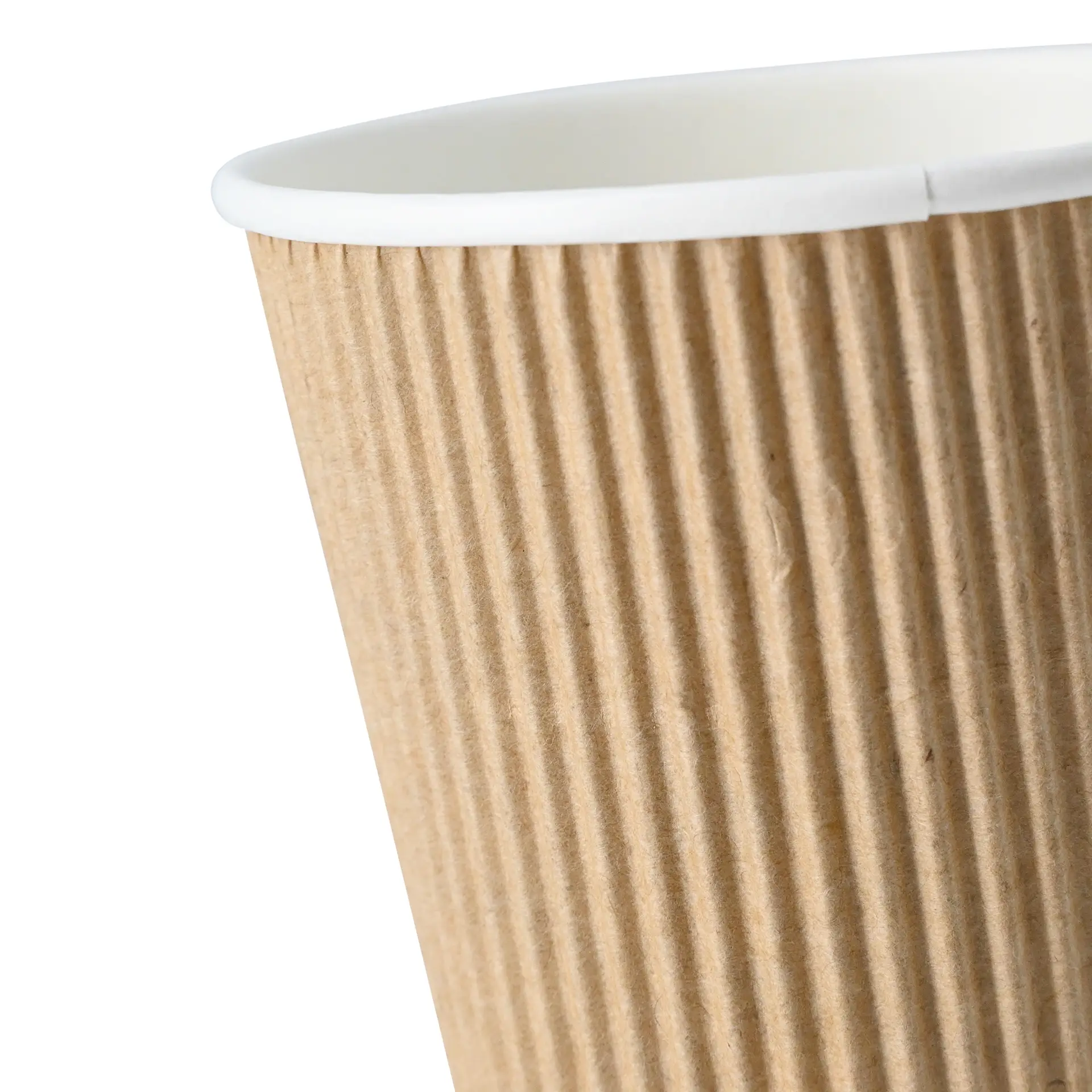 Tazza da caffè da asporto Ripple, 10 oz, esterno marrone con interno bianco; ideale per bevande calde in caffè o eventi.