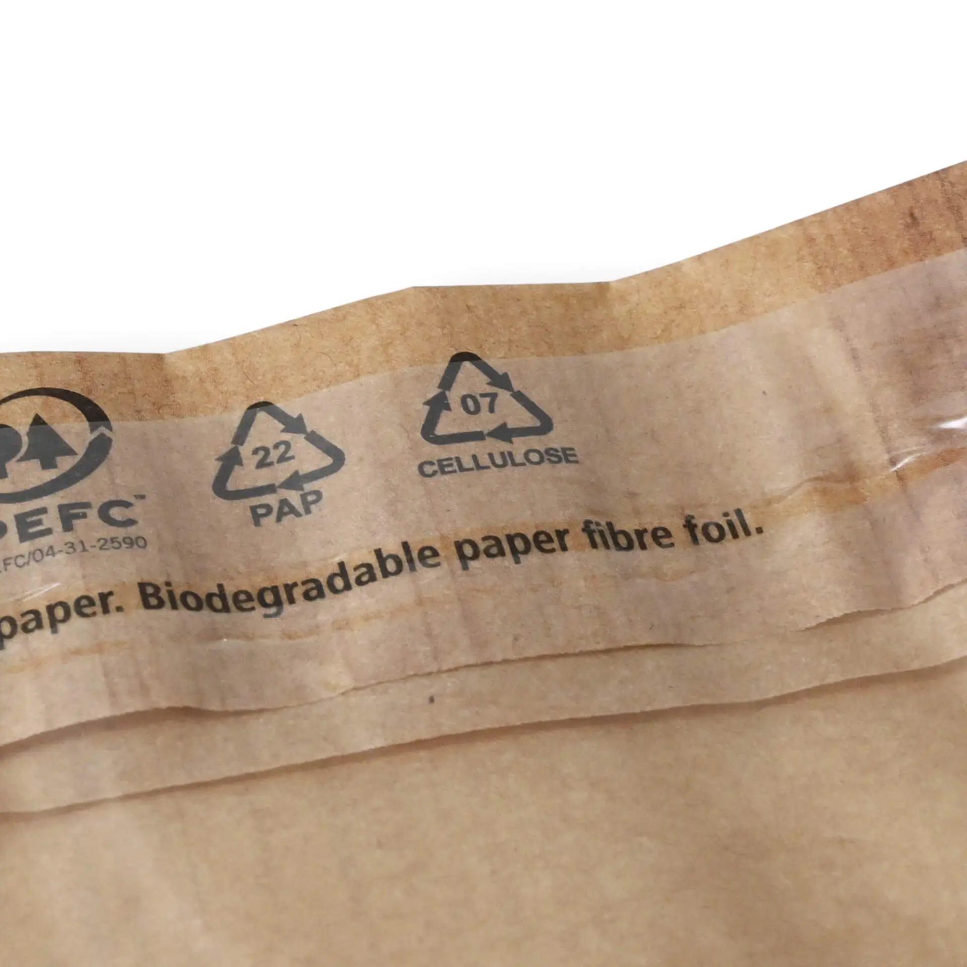 Snack bag personalizzate, 17,5 x 20 cm, marrone, con finestra trasparente & chiusura adesiva