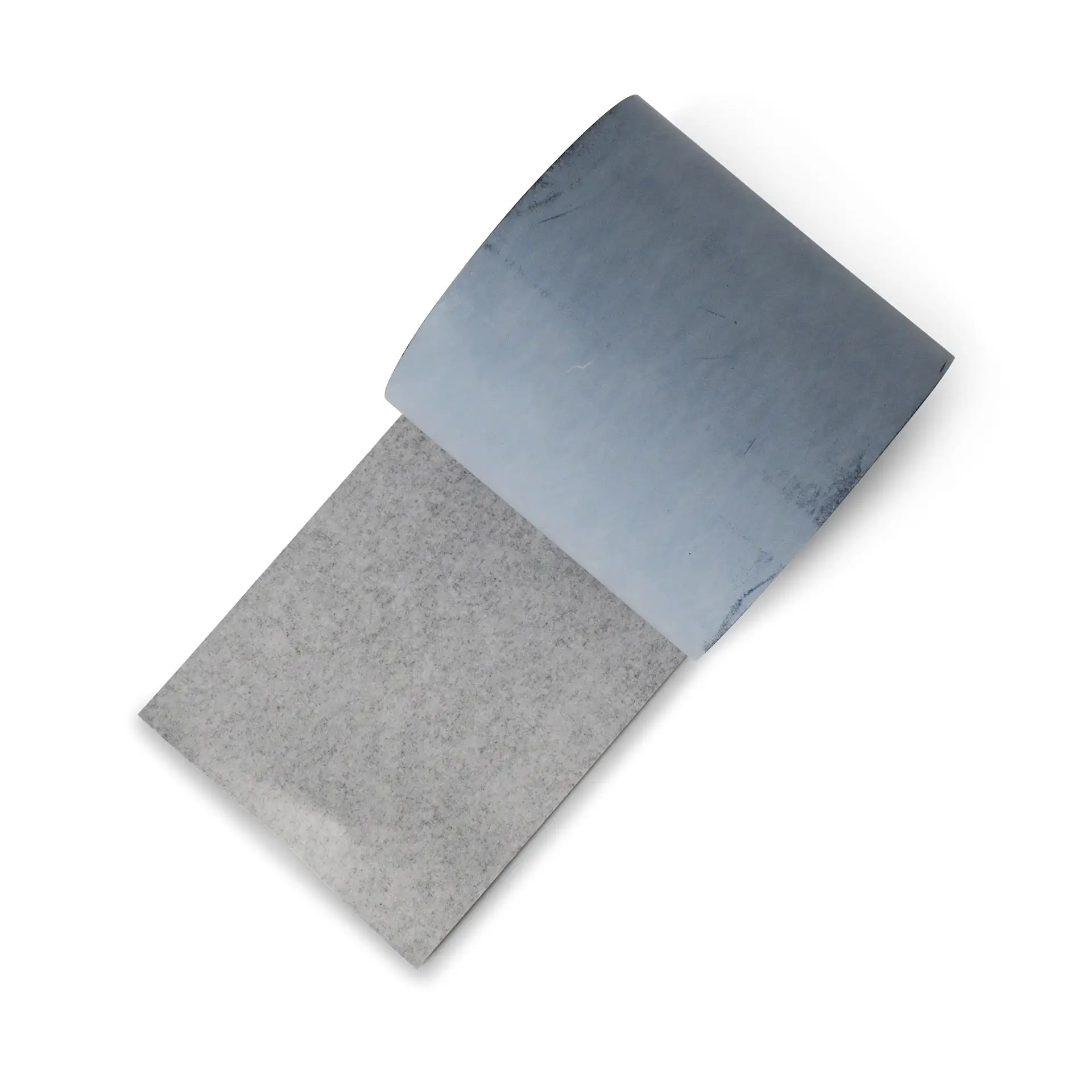 Un rotolo di carta termica grigio chiaro per registratori di cassa, diametro 80 mm, con parte non arrotolata visibile.