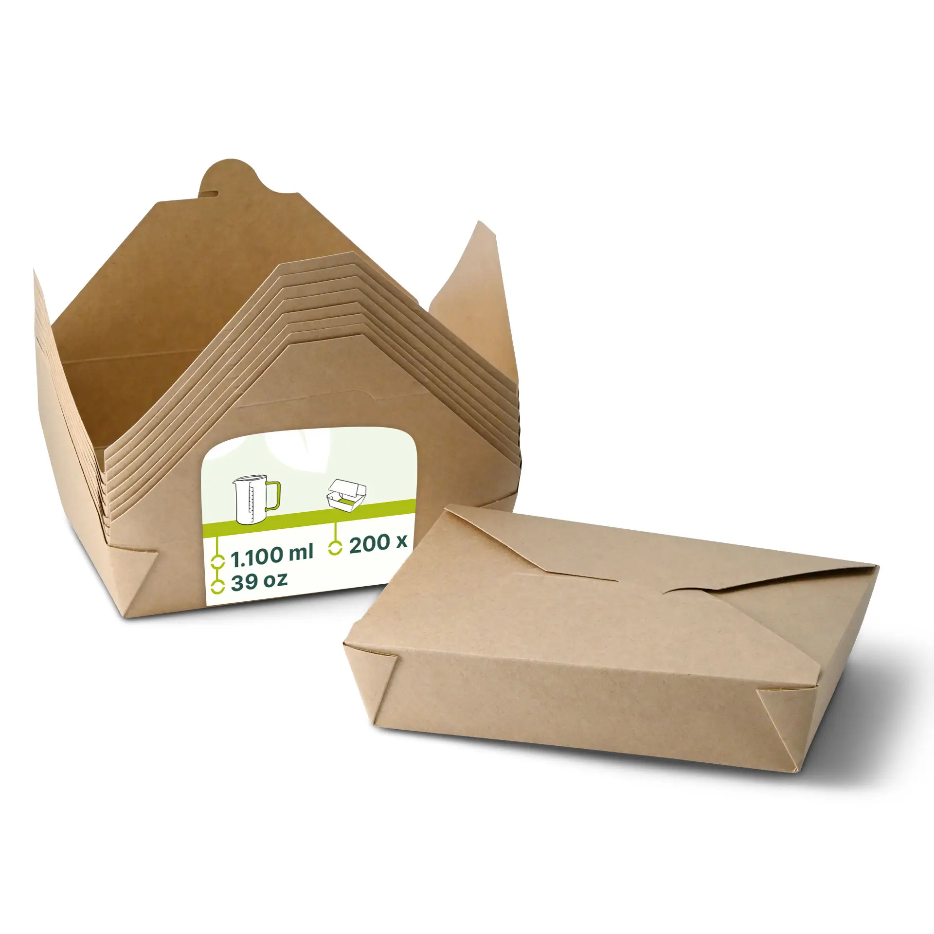 Take-away Box, To go Box 1100 ml, braun