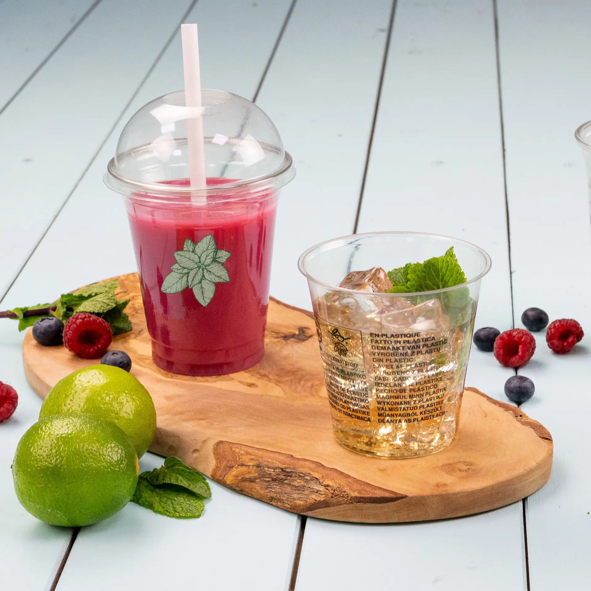 Bicchieri di plastica personalizzati 300 ml / 12 oz, trasparenti, rPET