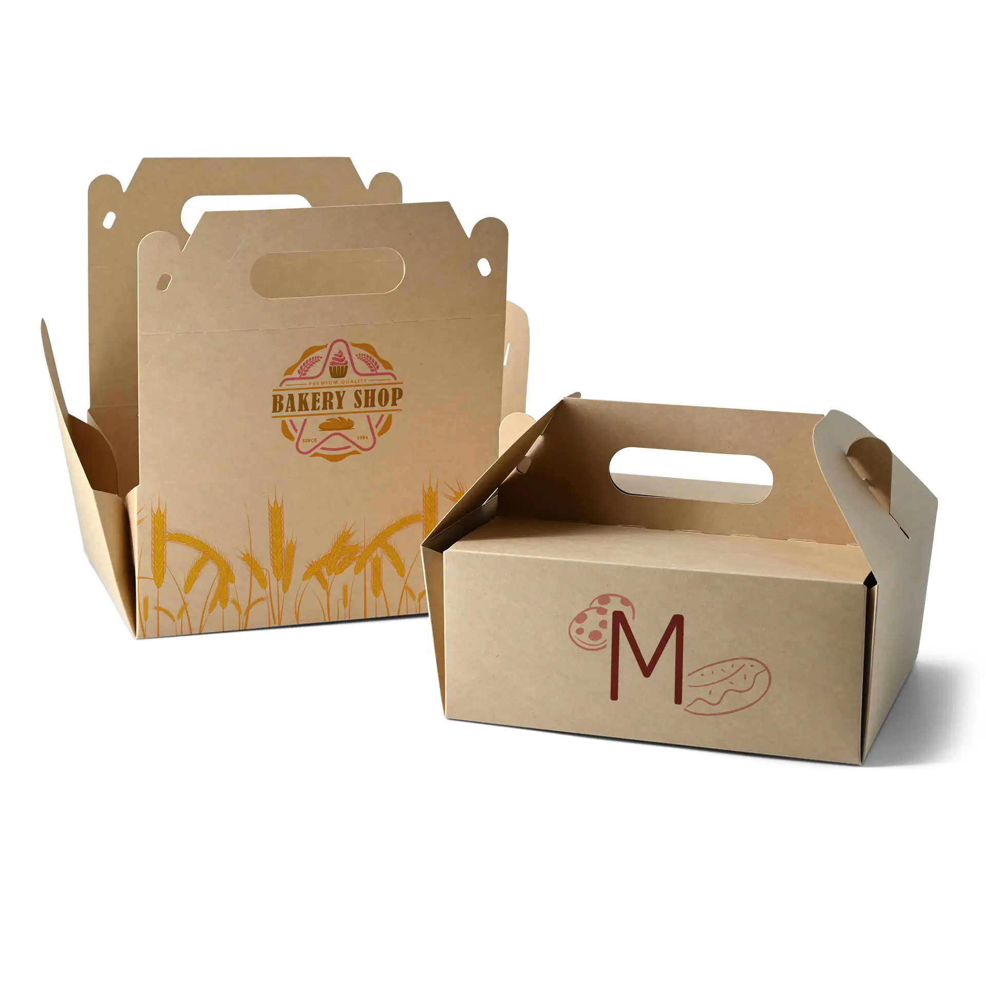 Scatola per torte personalizzata, 21 x 16 x 9 cm, marrone