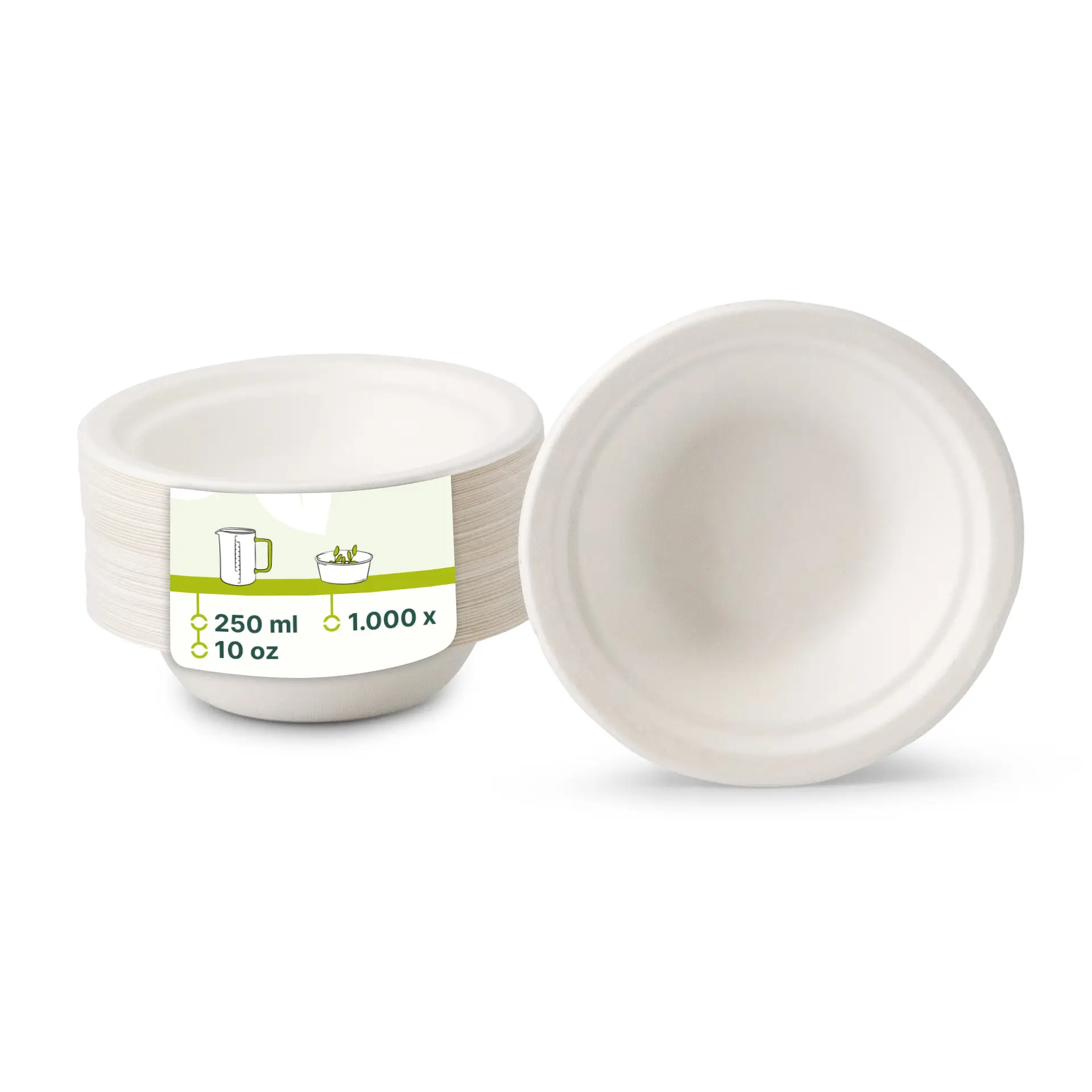 Schalen aus Zuckerrohr 250 ml, rund