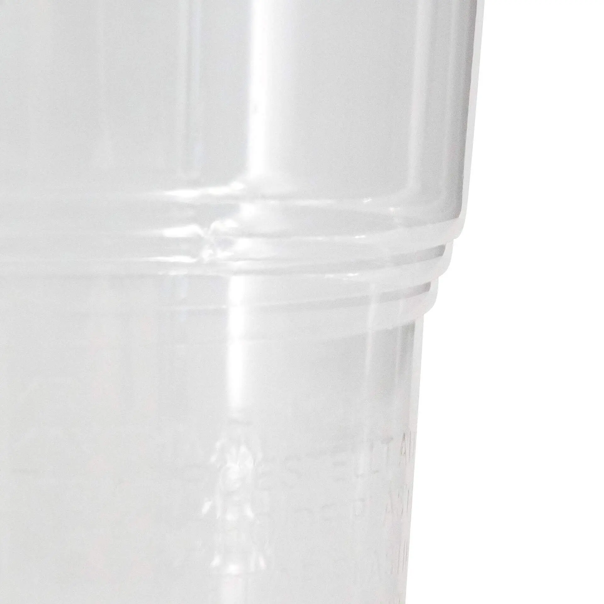 Bicchiere trasparente da 10 oz in bioplastica PLA, adatto per bevande fredde, con linea di riempimento contrassegnata CE.