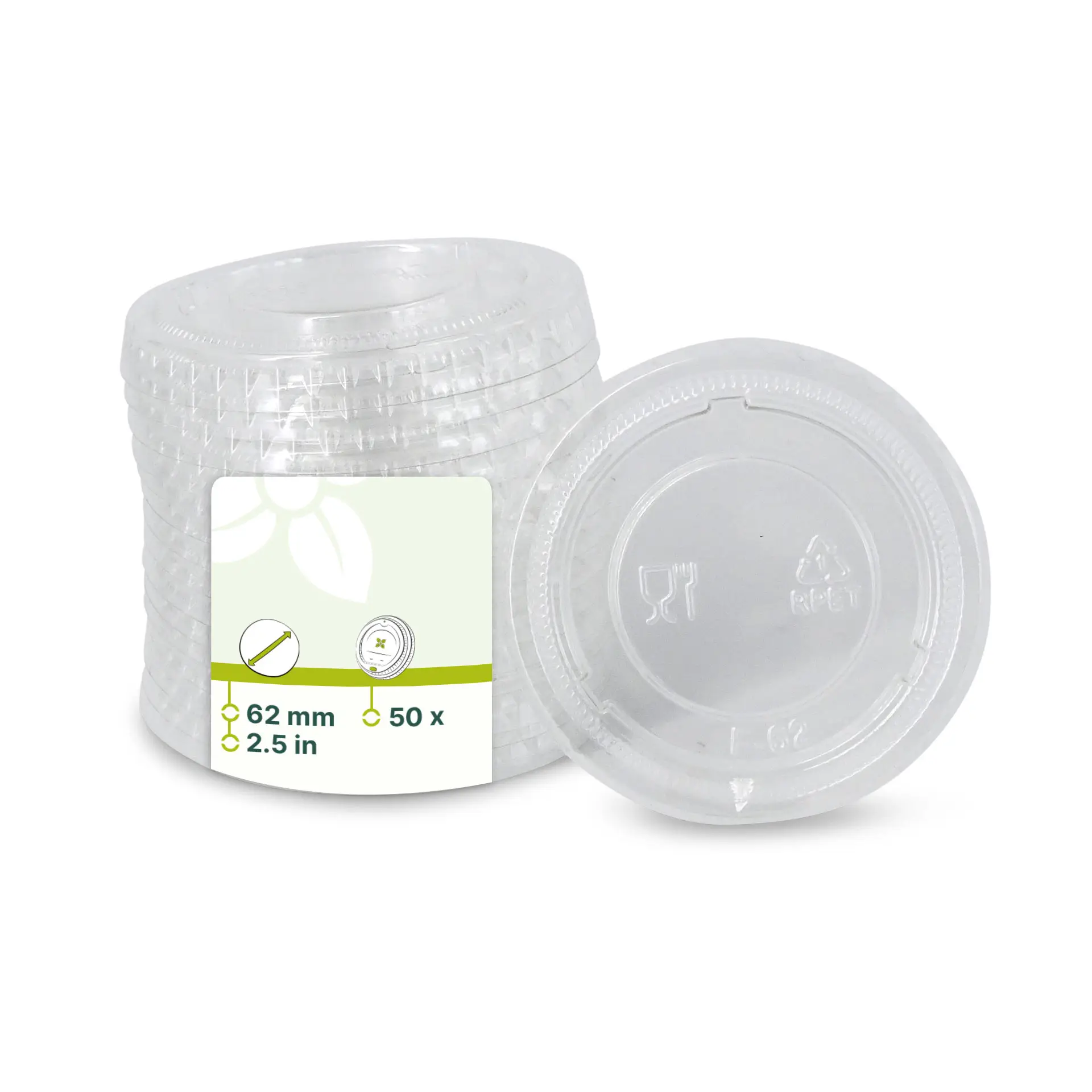 rPET-Deckel Ø 62 mm, transparent