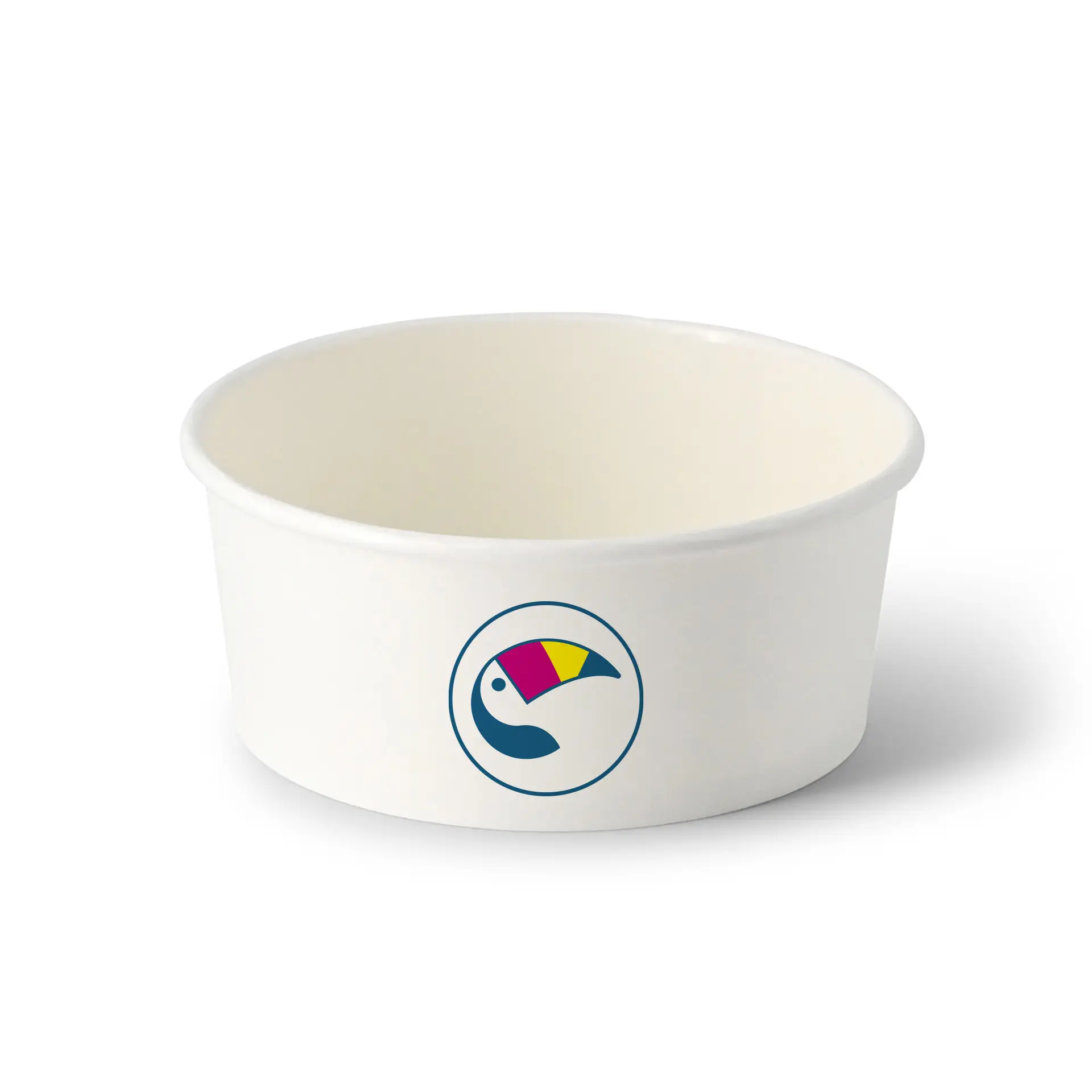 Ciotole per insalata personalizzate / Bowls stampate, 650 ml, Ø 150 mm, bianco, con rivestimento PE