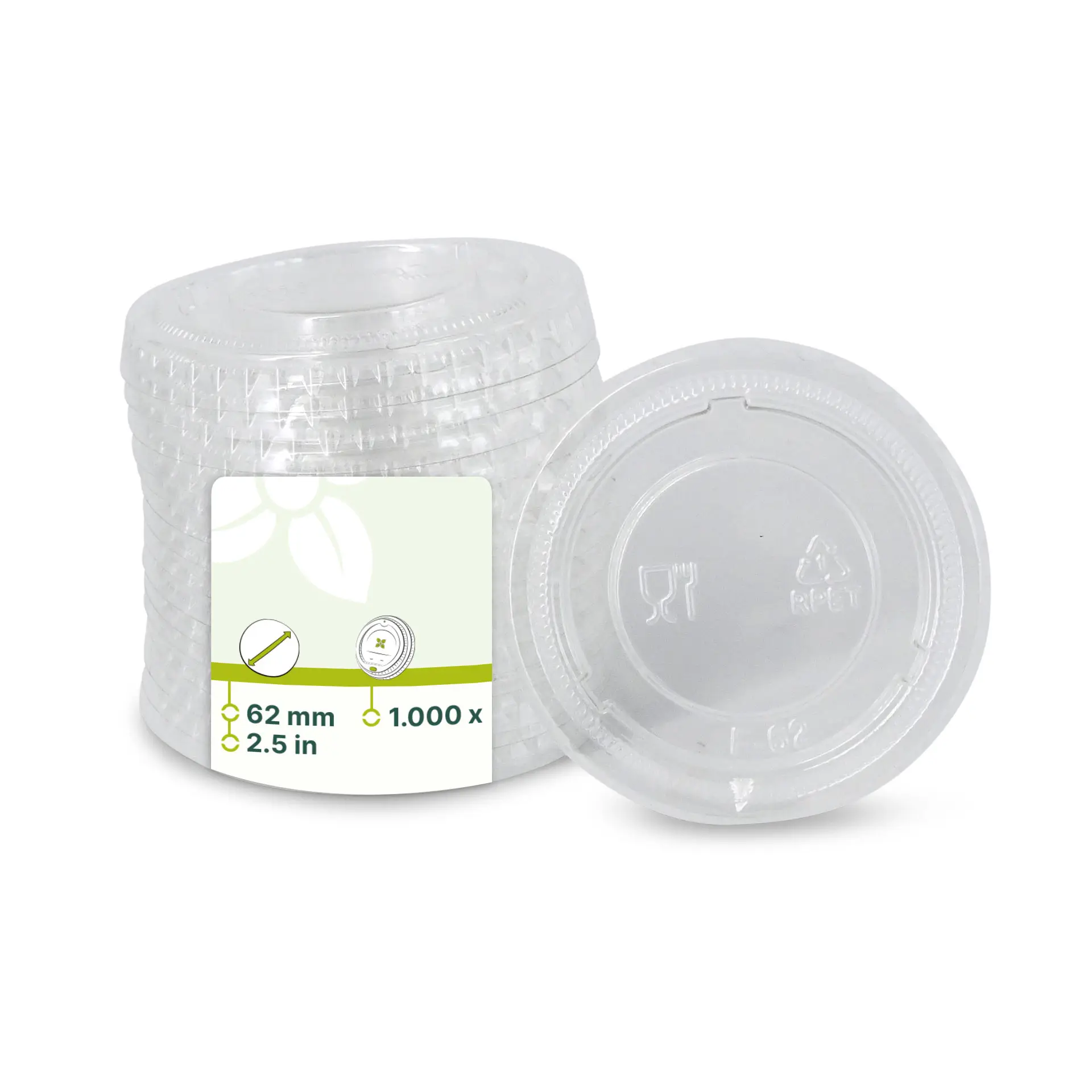 rPET-Deckel Ø 62 mm, transparent