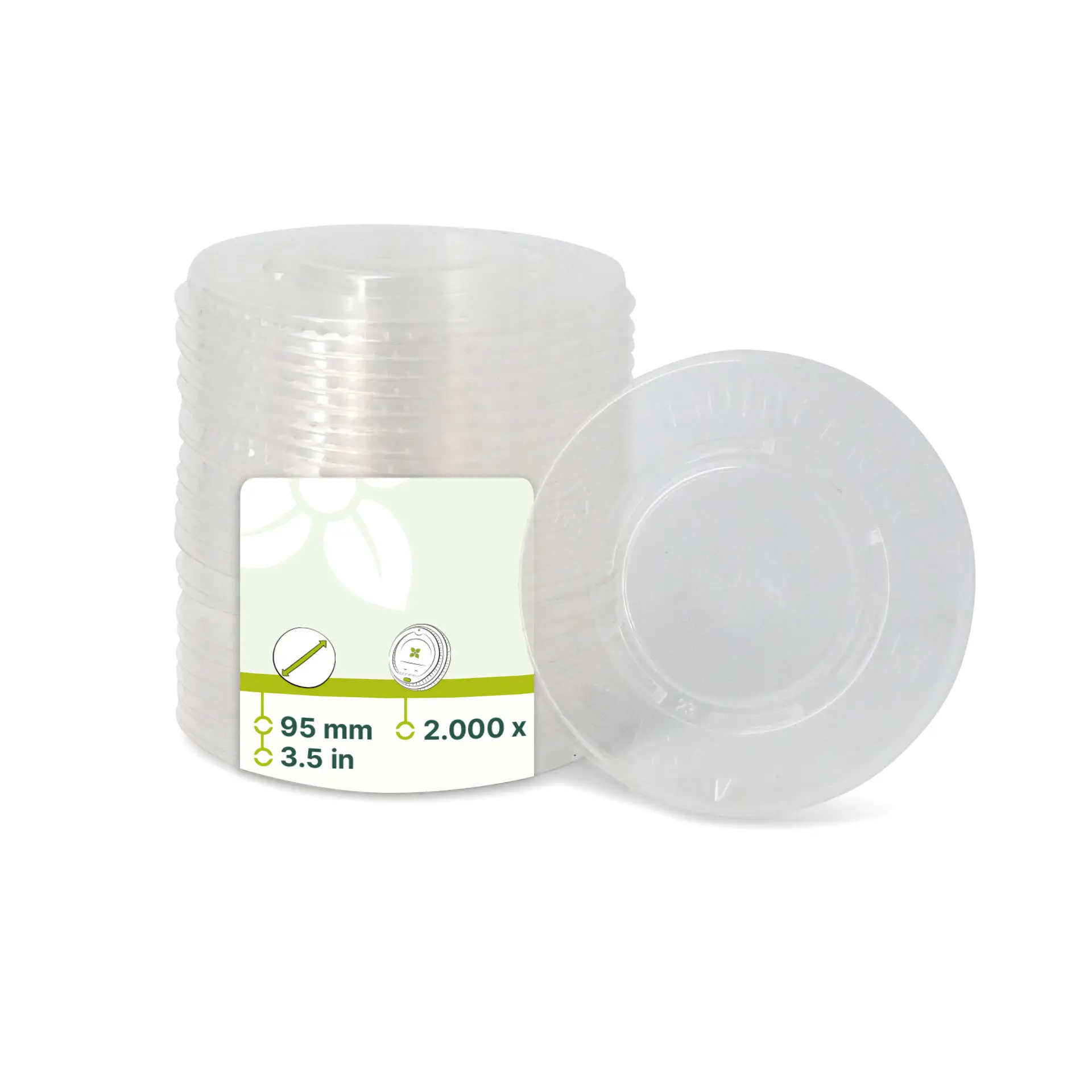 rPET-Flachdeckel Ø 95 mm, Halmkreuz