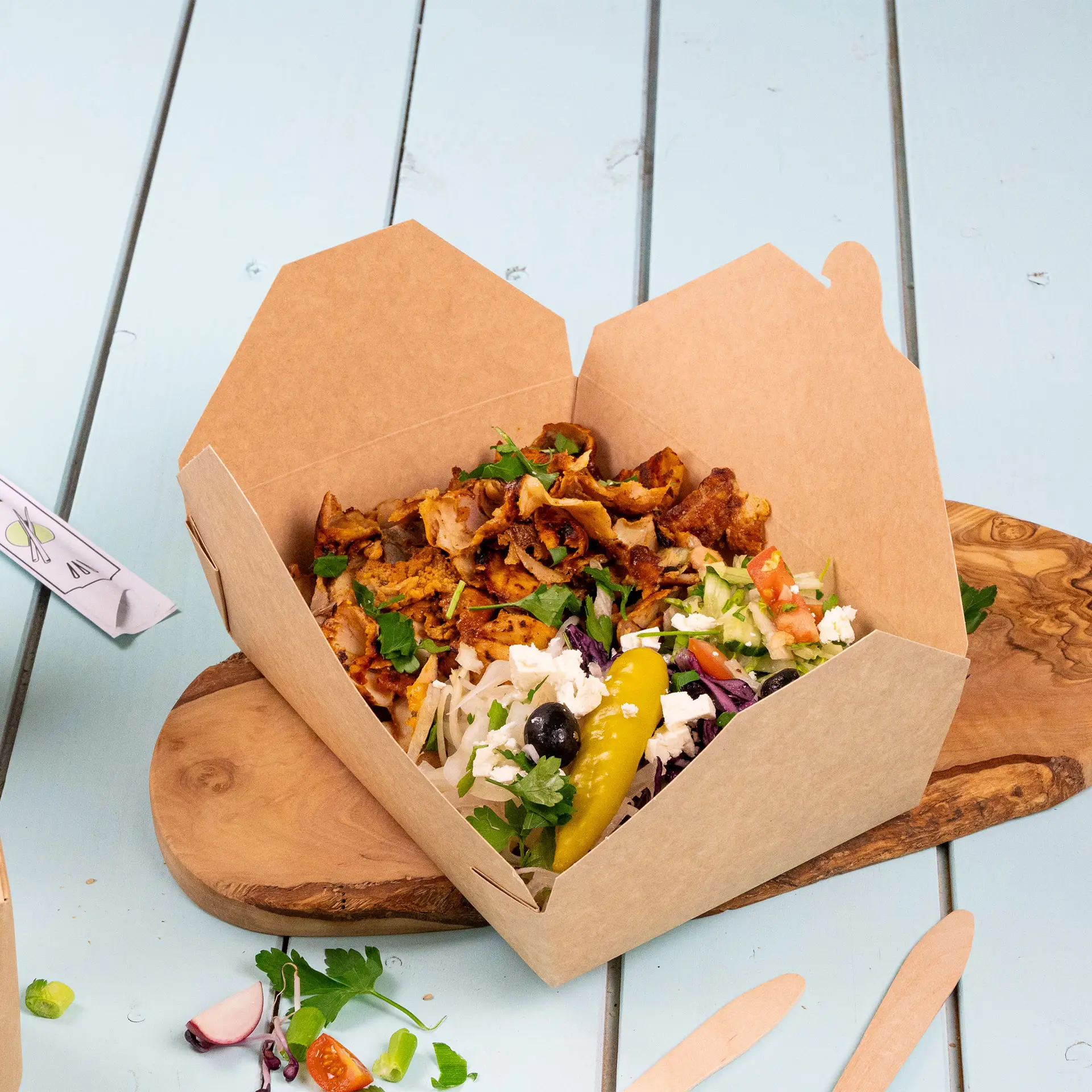 Take-away Box, To go Box 1500 ml, braun