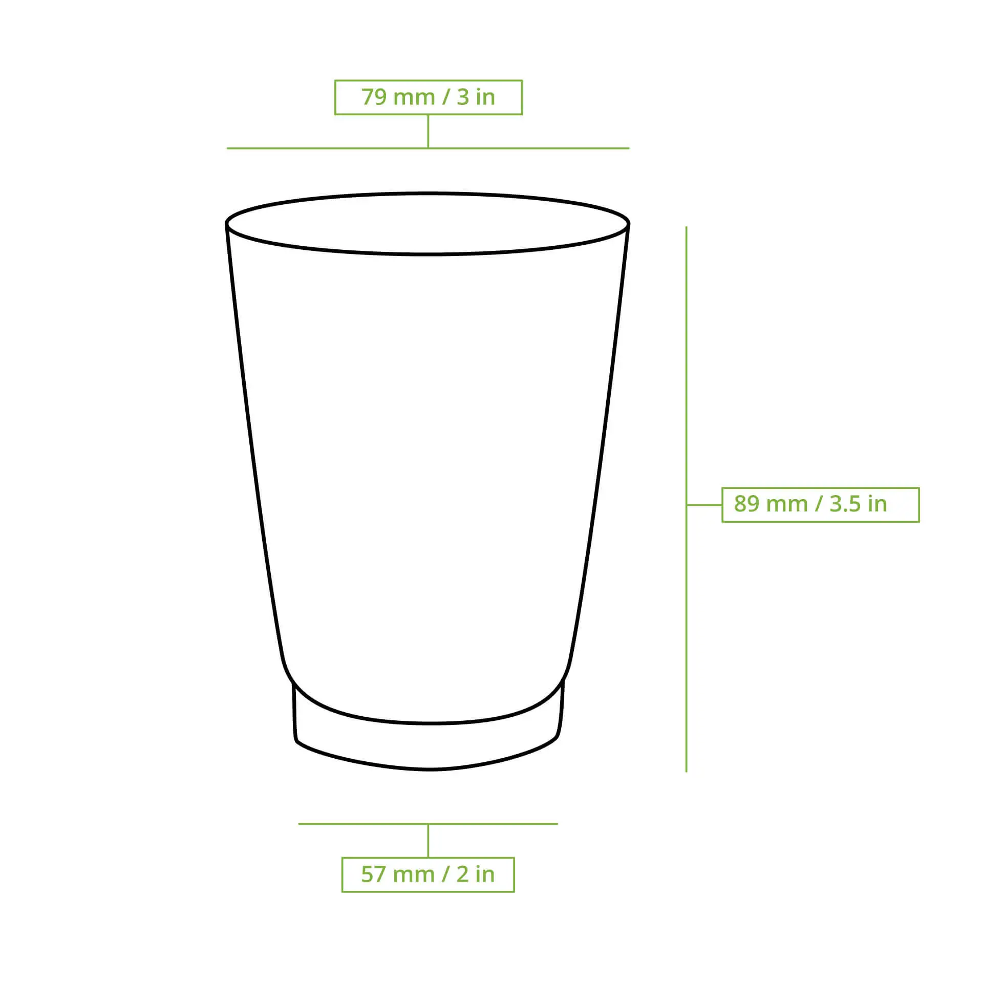 Riffelbecher Winter "Zweige" 200 ml / 8 oz, Ø 80 mm, ungebleicht