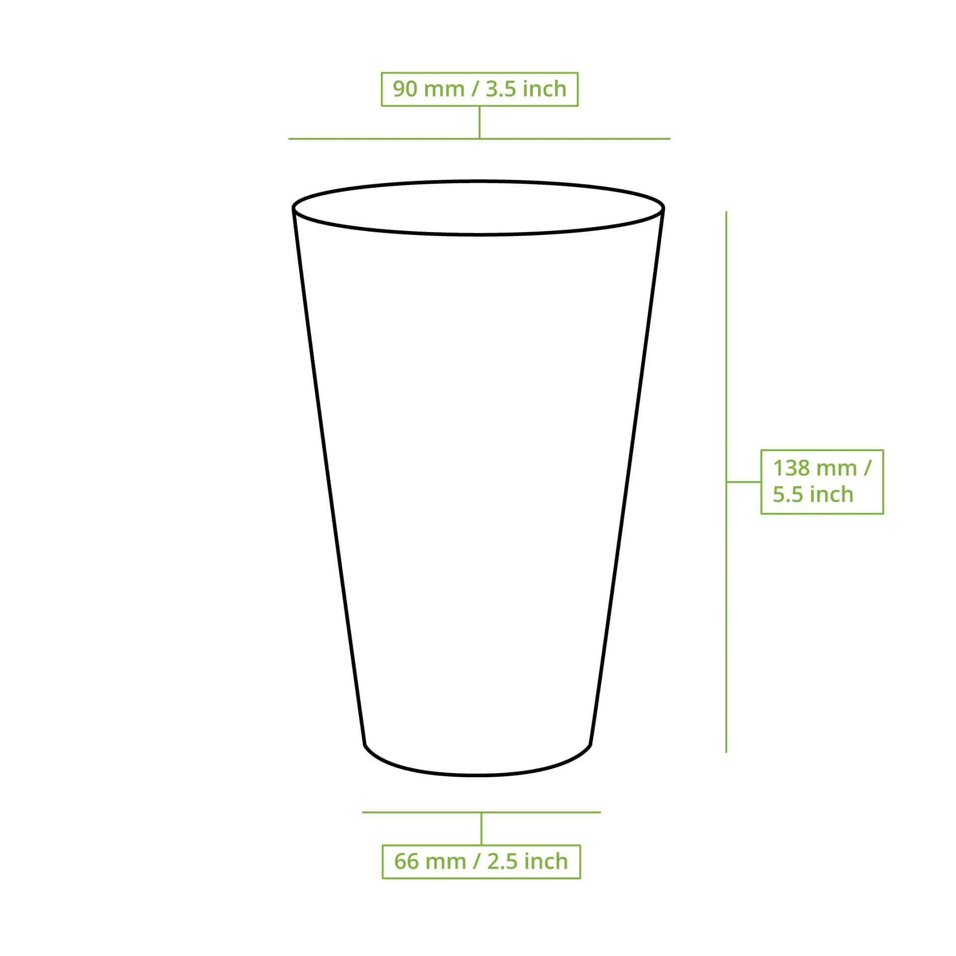 Mehrwegbecher 500 ml, Ø 90 mm, PP, transparent