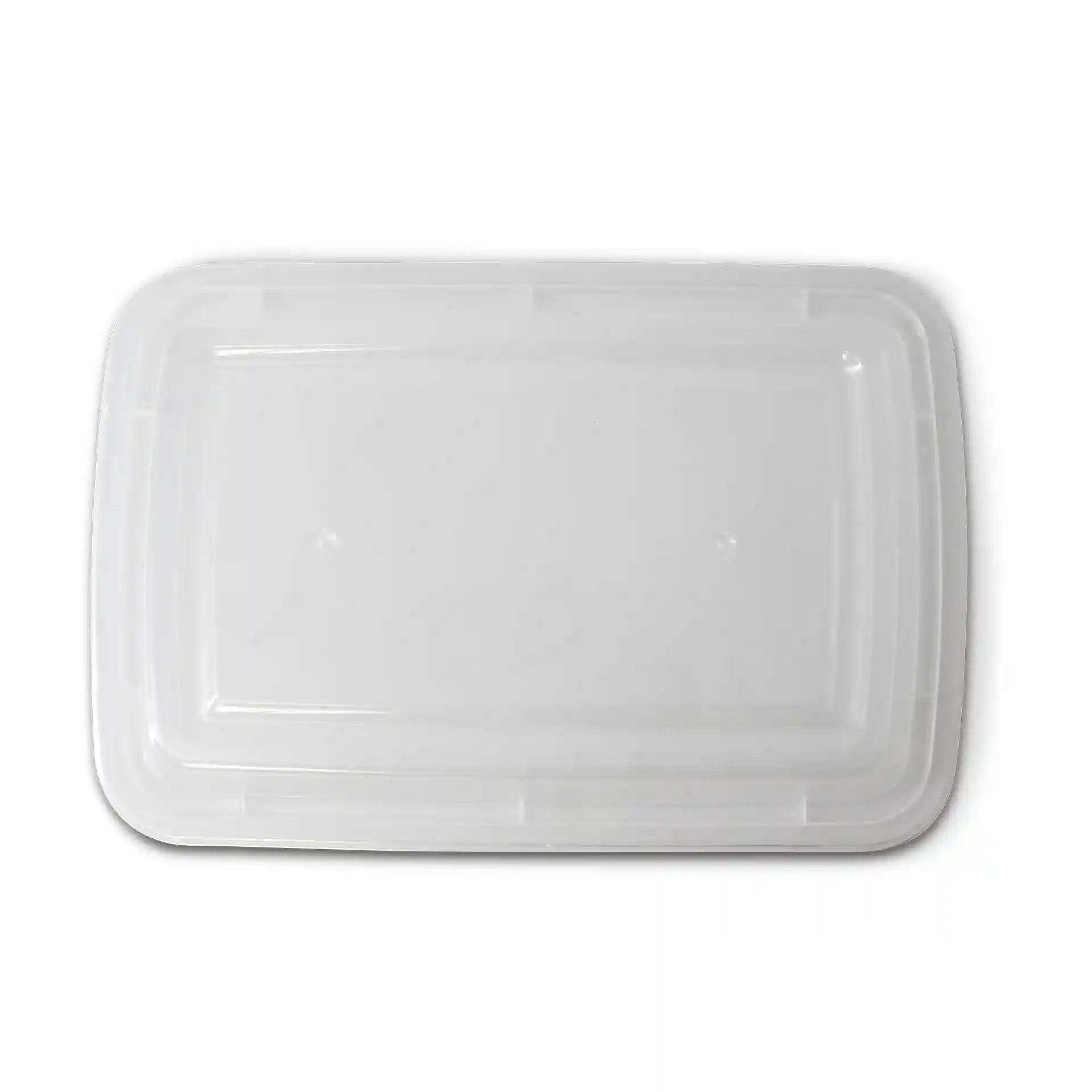 Coperchio rettangolare trasparente in polipropilene, misura 187 mm di lunghezza e 128 mm di larghezza.
