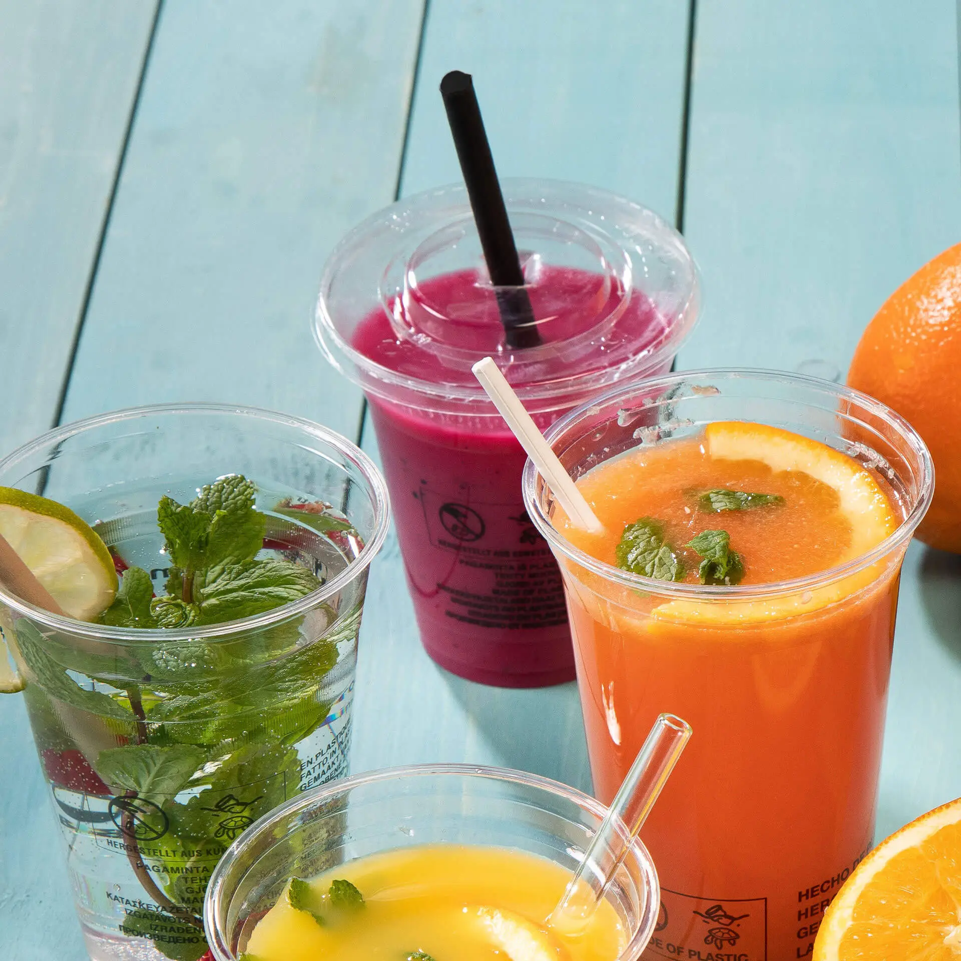 Jumbo Trinkhalm 23 cm, Ø 0,8 cm, schwarz, vertikal gerollt