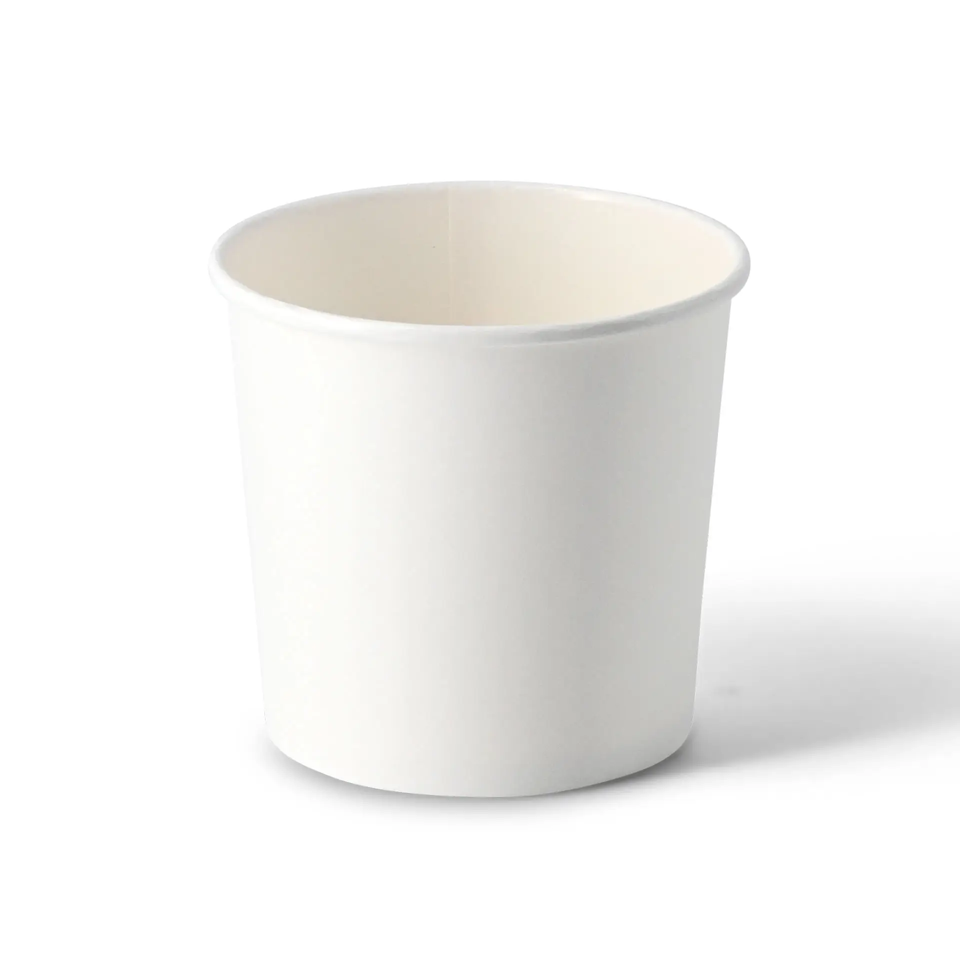 Ciotola per zuppa biodegradabile bianca in cartone, 16 oz, con rivestimento in PLA, adatta per cibi caldi e freddi.
