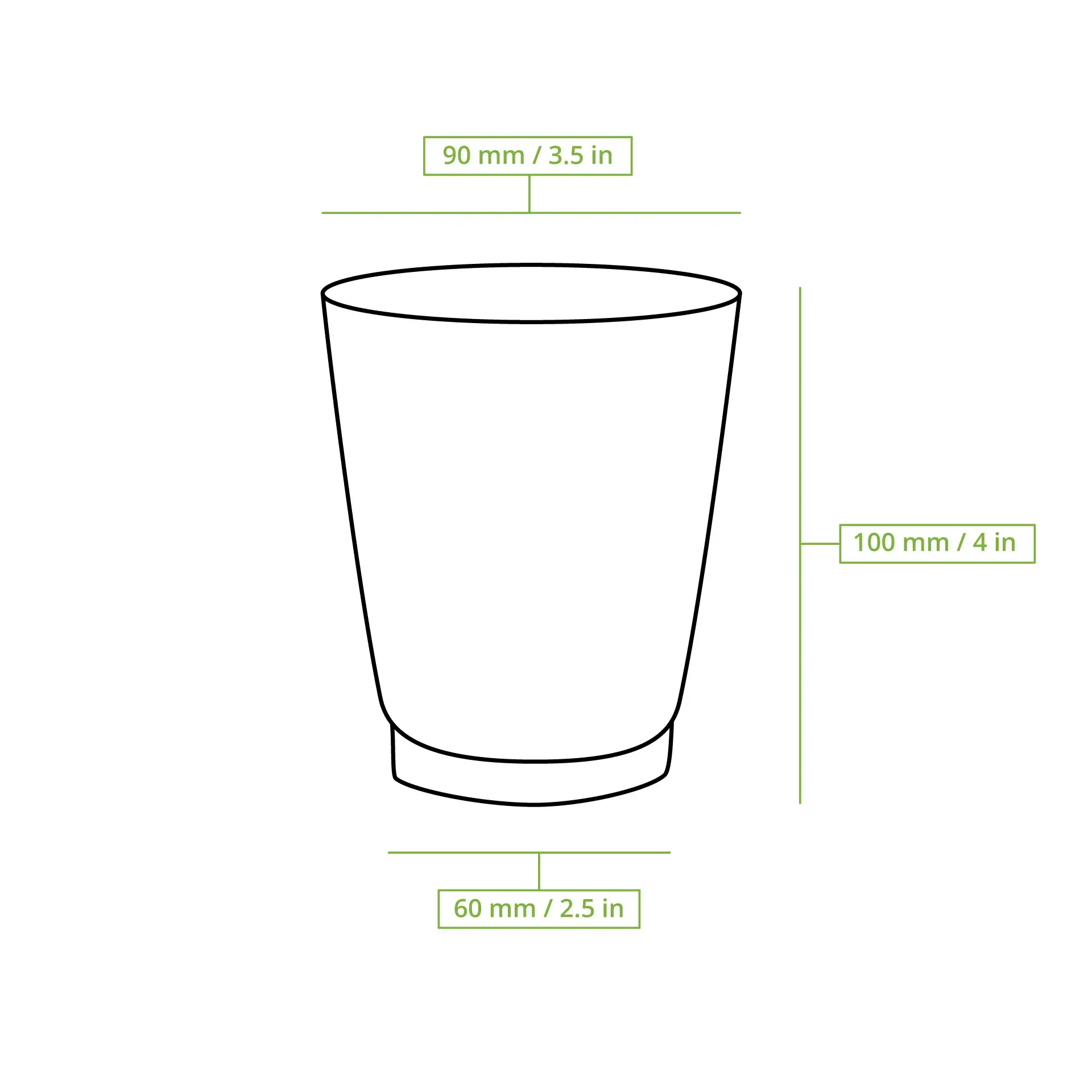 Tazza da caffè isolata da 10 oz; esterno marrone, interno bianco; design a triplo strato; dimensioni: 90 mm x 60 mm x 100 mm.
