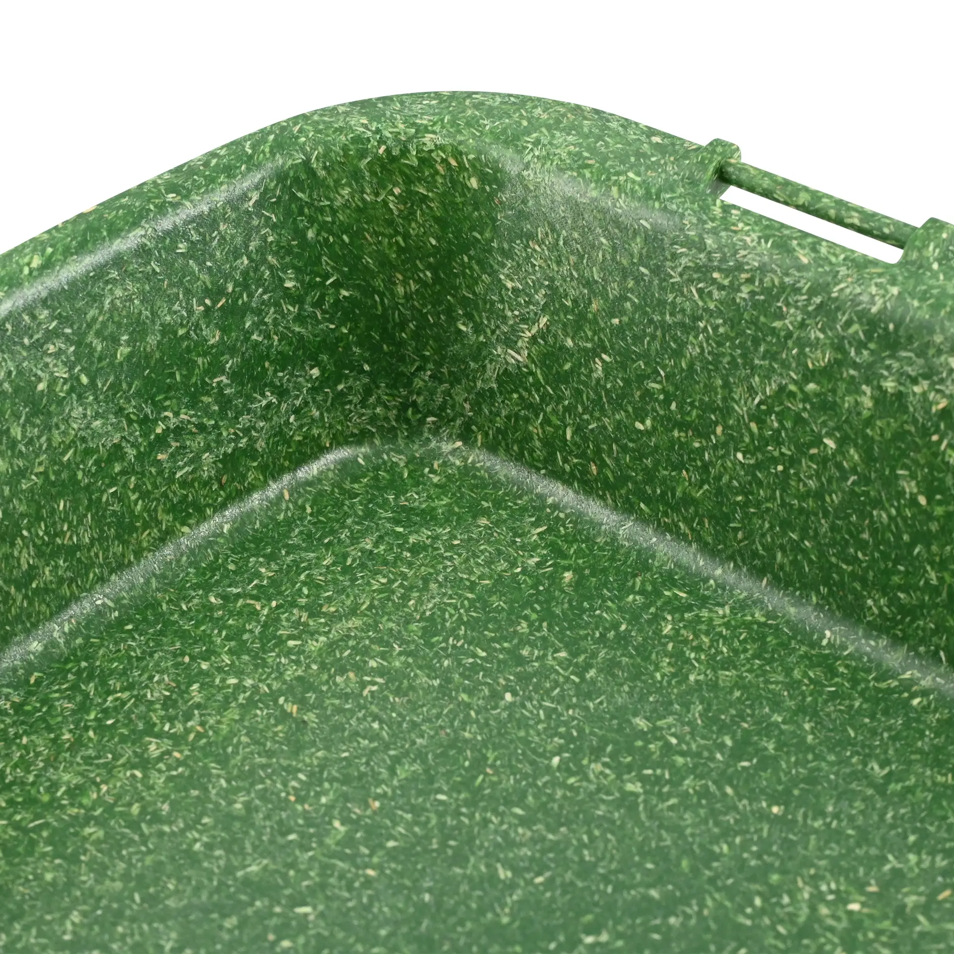 Scatola per pasti riutilizzabile verde scuro con un compartimento; realizzata in composito organico con superficie interna texturizzata.