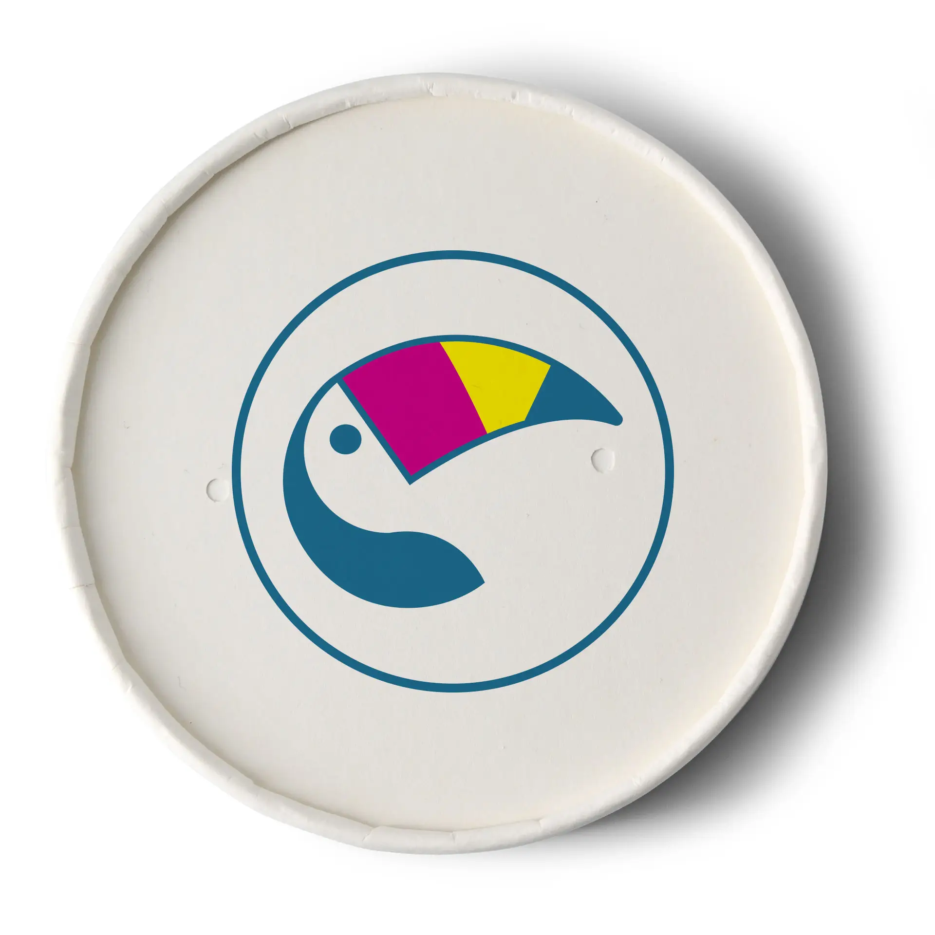 Bedruckte Membrandeckel für Suppenbecher, ⌀ 95 mm, weiß, PE-beschichtet