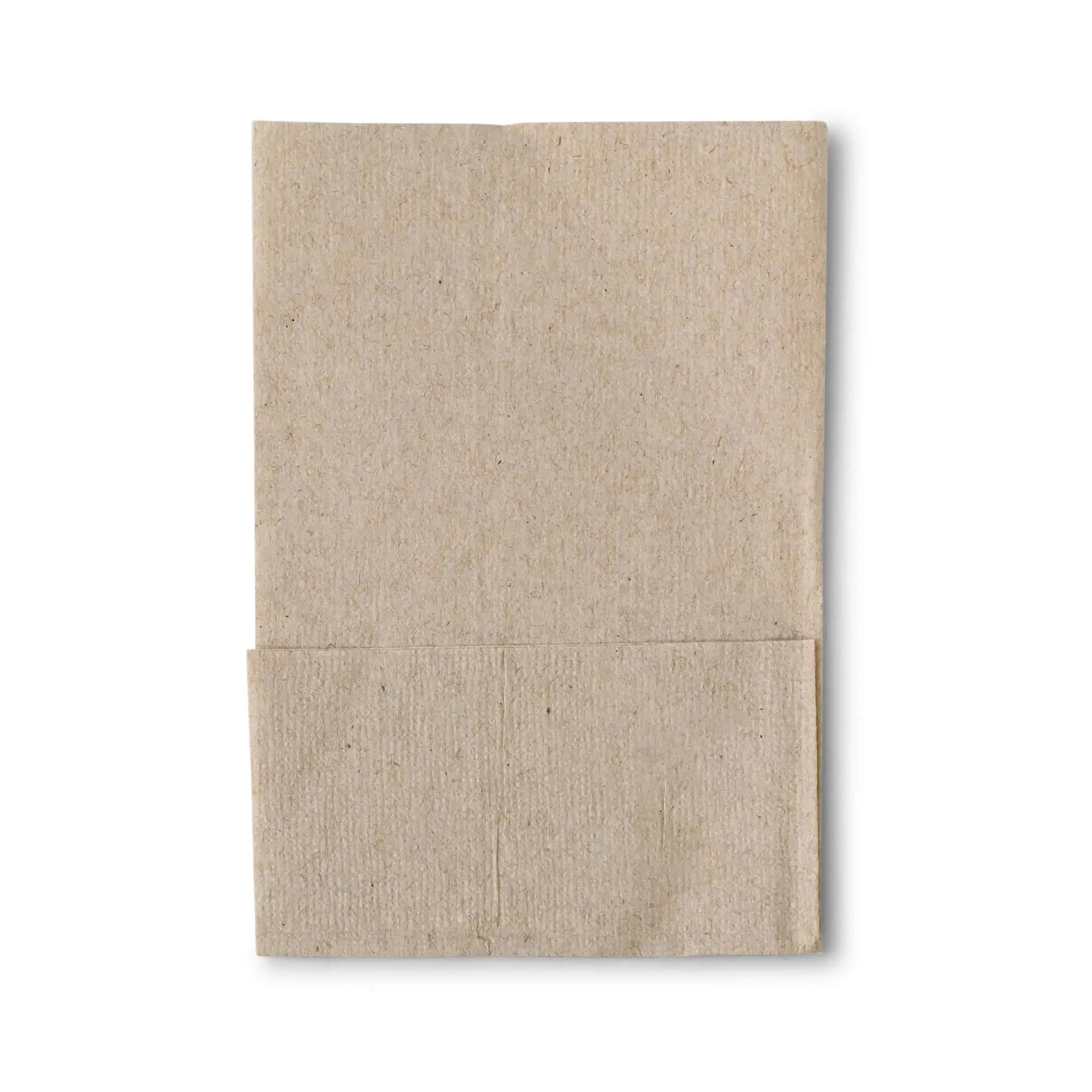 Tovagliolo rettangolare non sbiancato in rPaper, misura 12 x 8,5 cm, con design piegato.