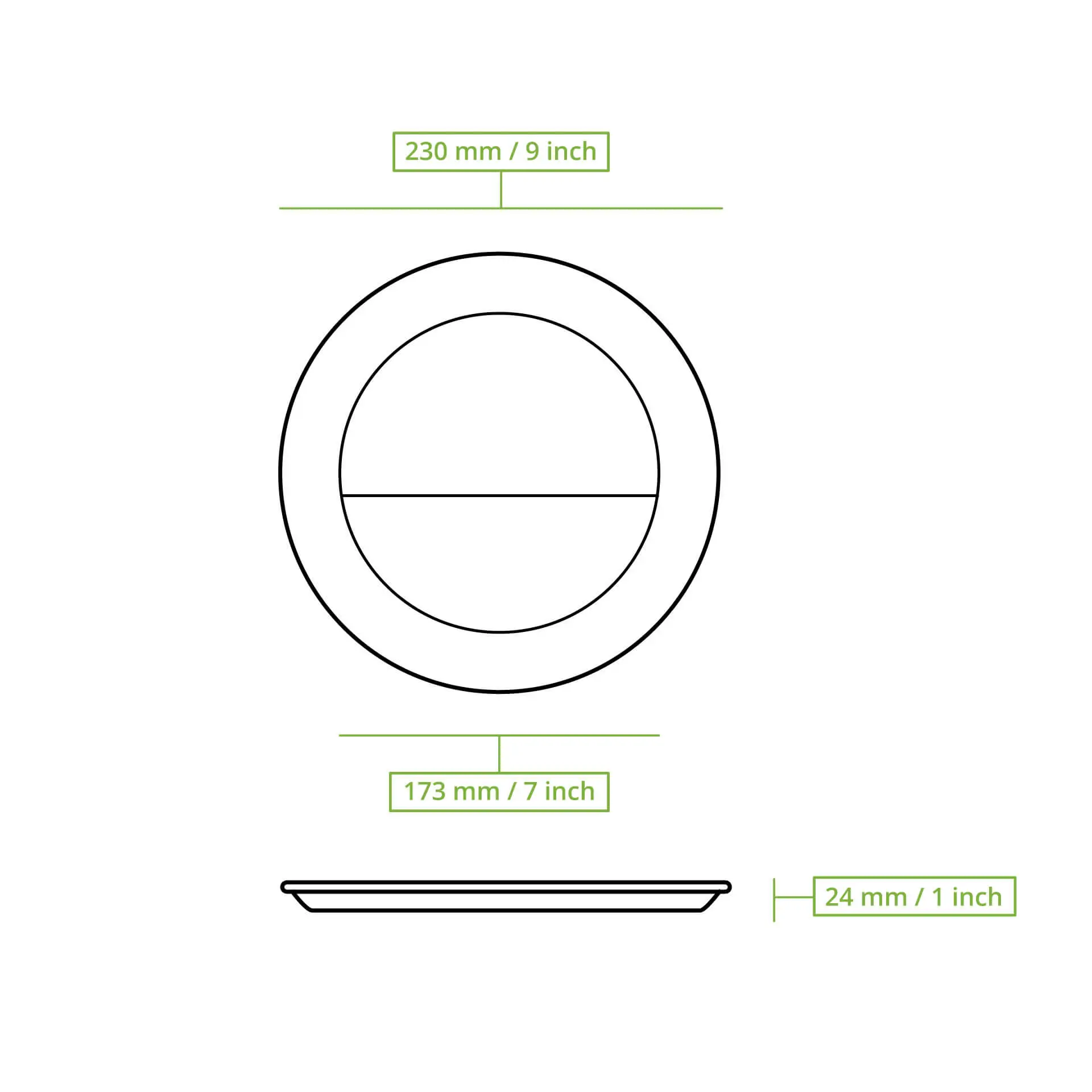 Menüteller aus Zuckerrohr Ø 22 cm, 2 Kammern, rund