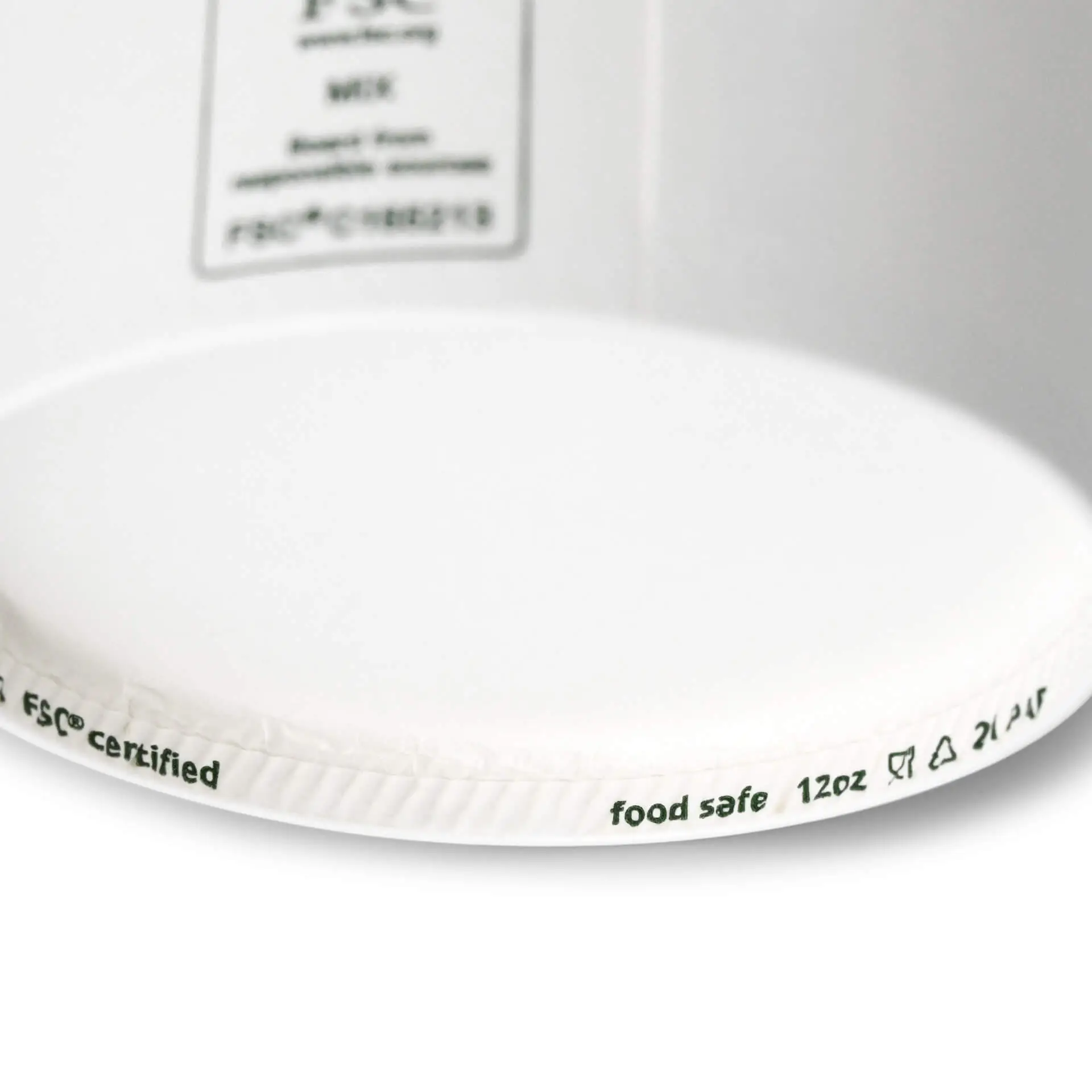 Coppa per gelato in carta con interno ed esterno bianchi; certificata FSC, biodegradabile e idonea per alimenti, 12 oz.