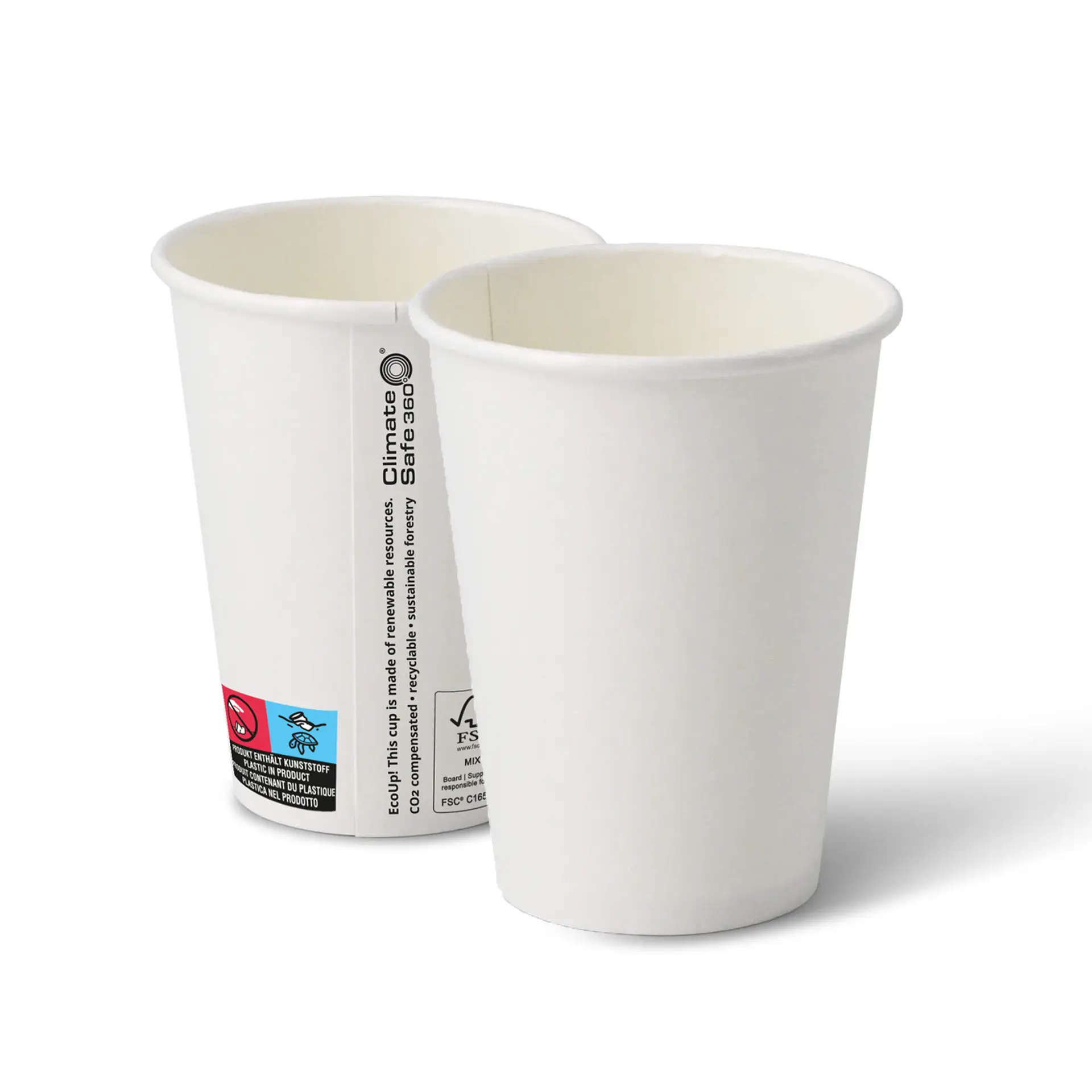 Pappbecher (beschichtet) 300 ml / 12 oz, Ø 90 mm, weiß