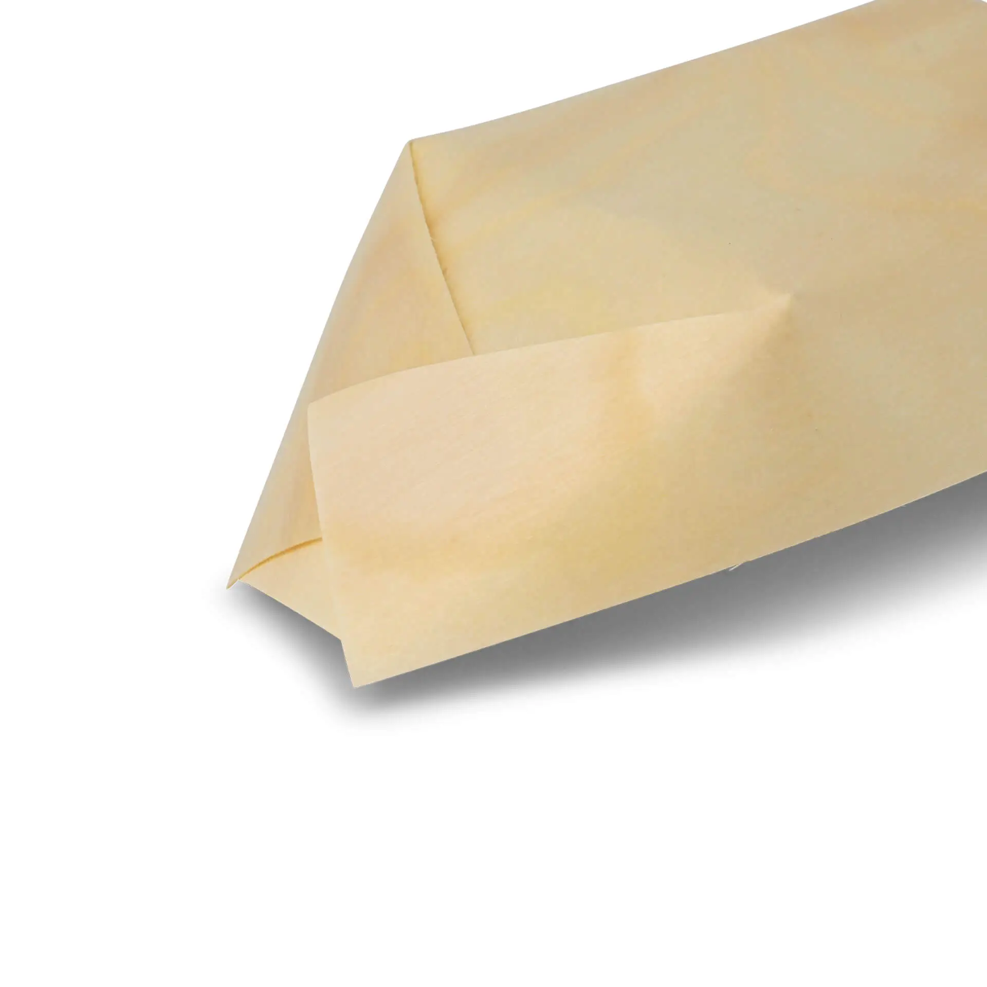 Una barca in legno decorativa con una texture naturale; adatta per presentare piatti freddi e caldi.