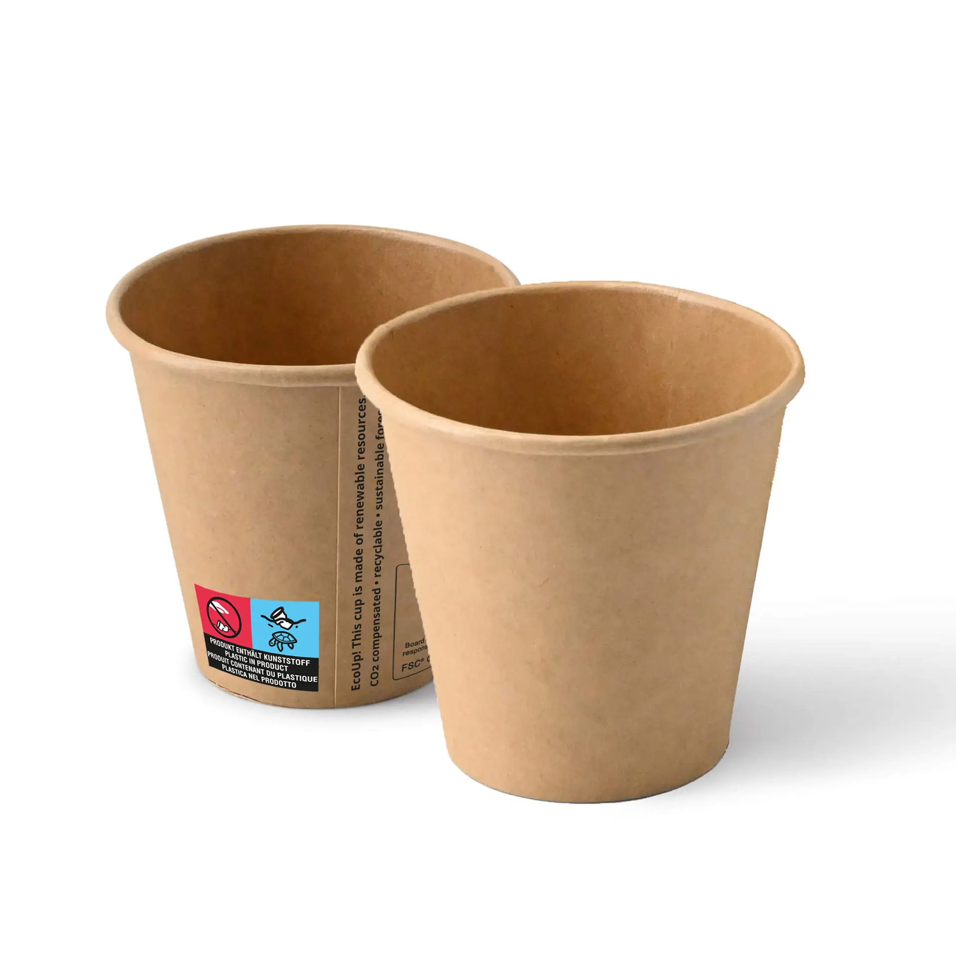 Bicchiere di carta (rivestito) 150 ml / 6 oz, Ø 80 mm, marrone