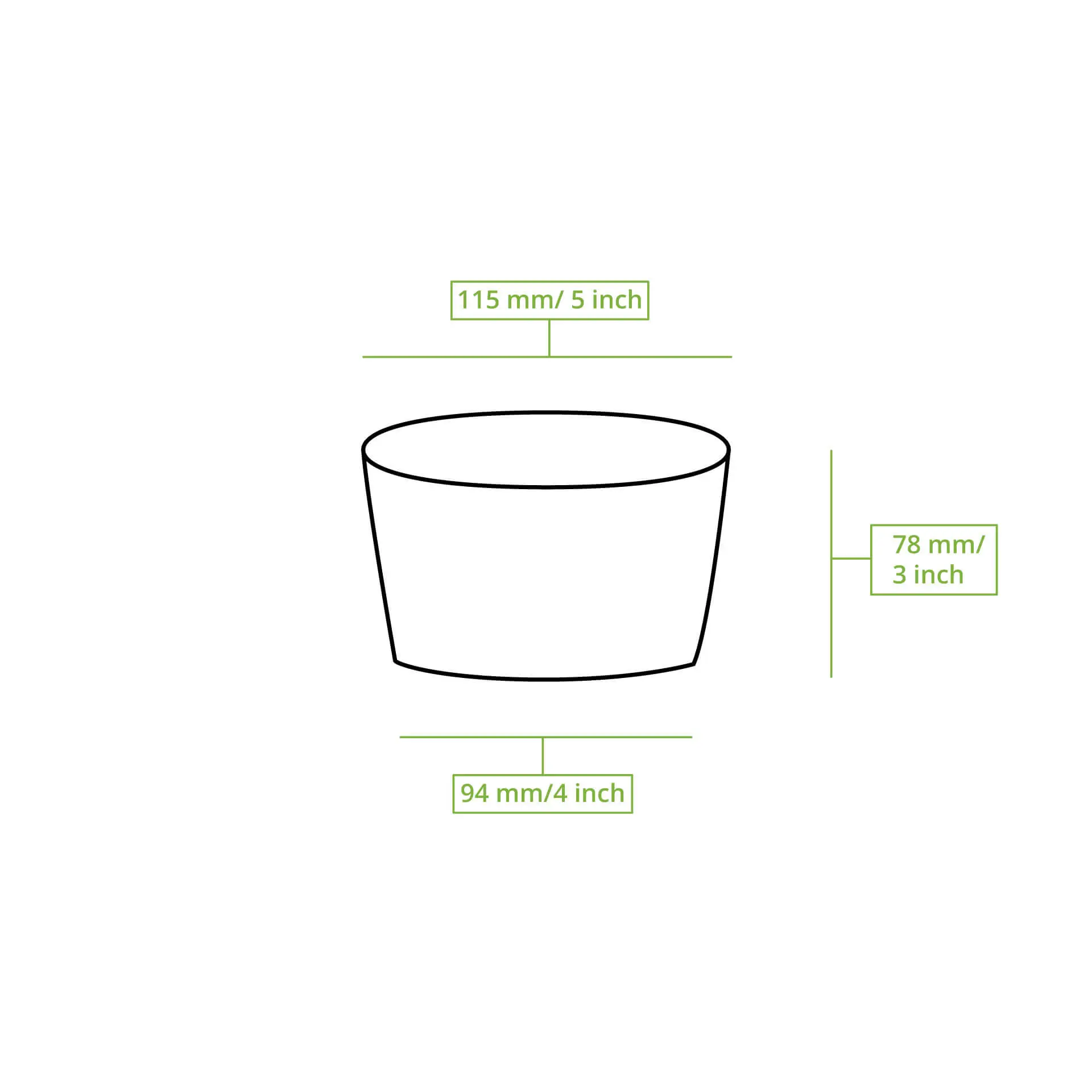 Karton-Universal-Becher (bio-beschichtet) 400 ml / 16 oz, Ø 115 mm, "EcoUp©"-Icons