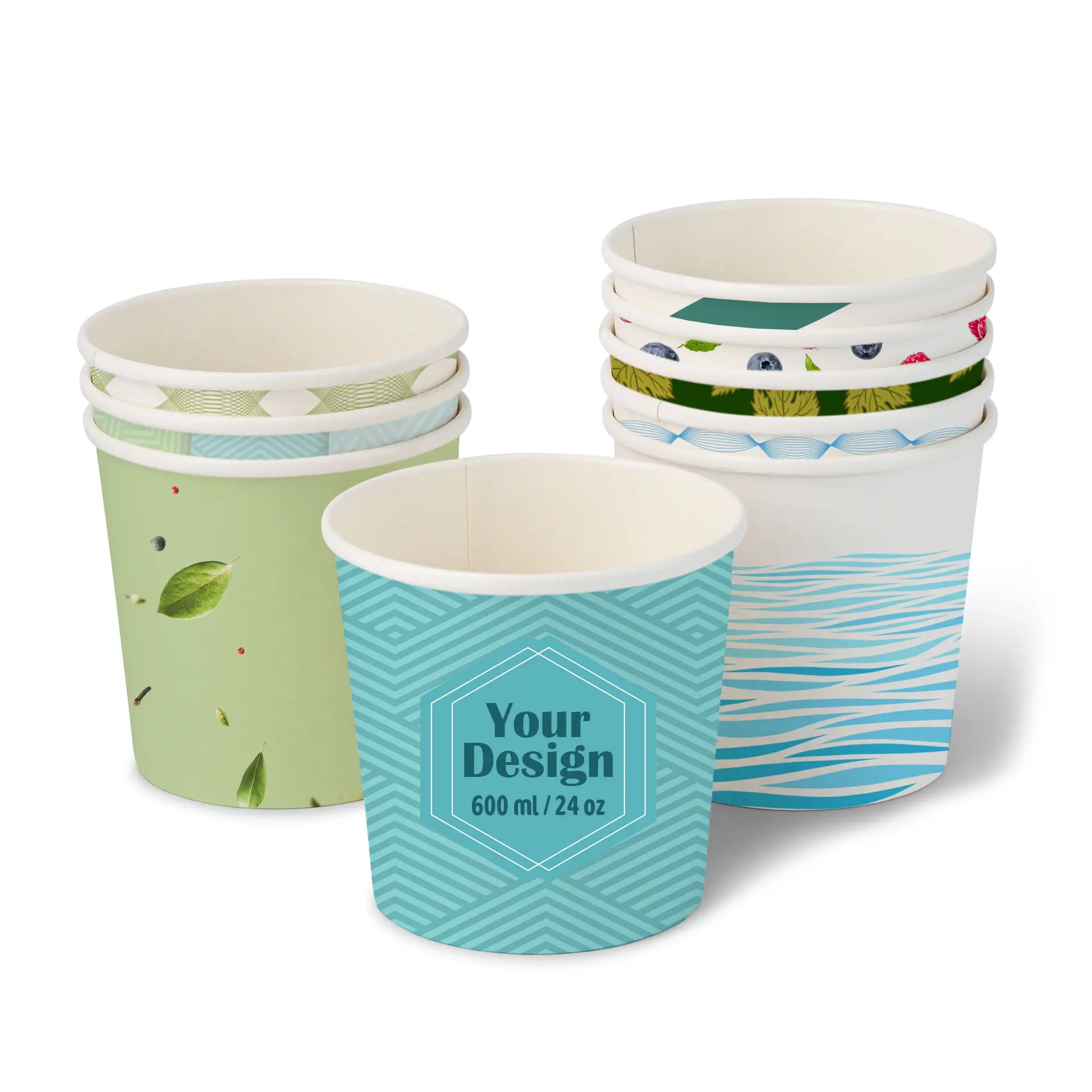 Suppenbecher to go bedruckt, 600 ml, Ø 115 mm, weiß, PLA-beschichtet