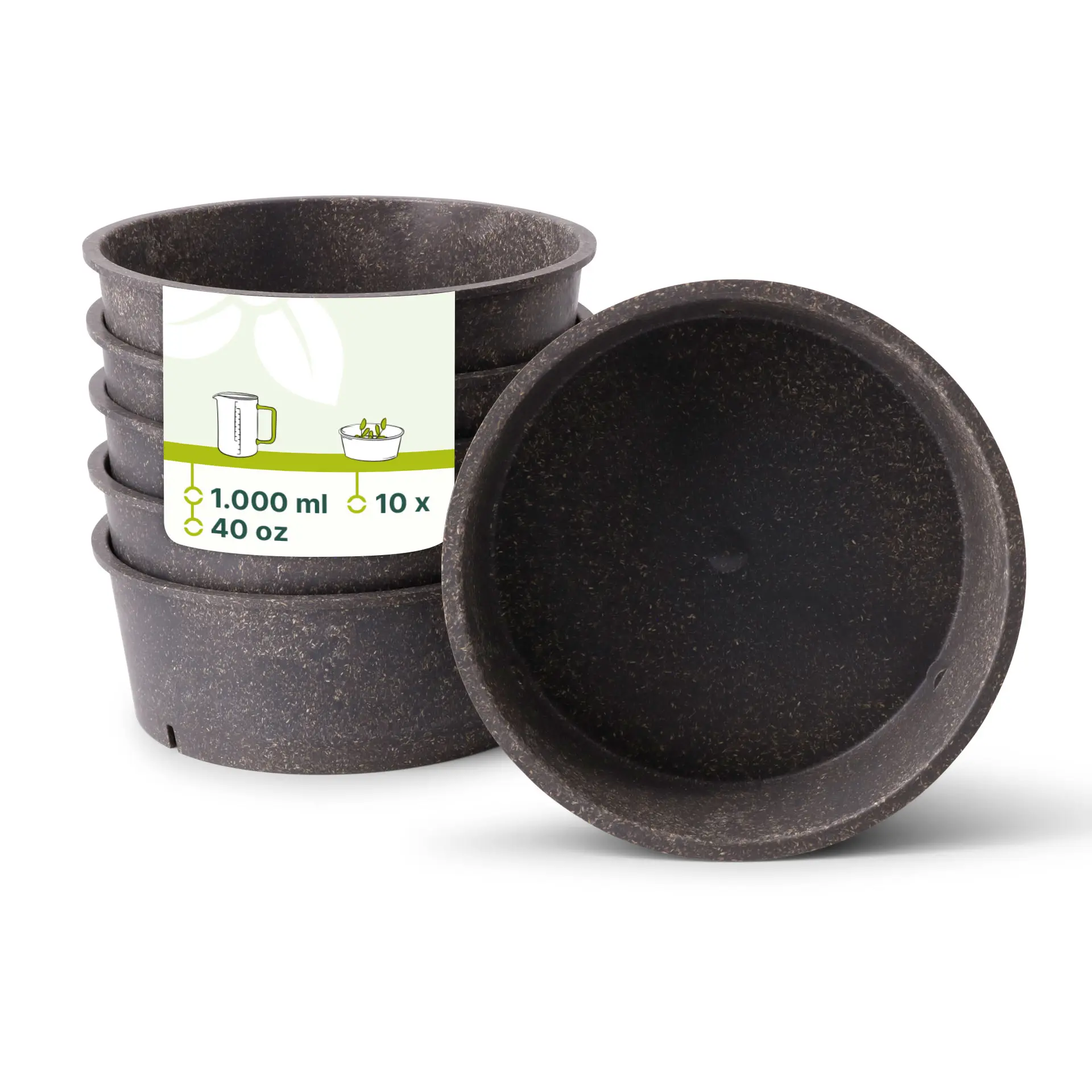 Mehrweg-Schalen "merways Bowl" 1.000 ml, Ø 185 mm, Pfeffer / grau