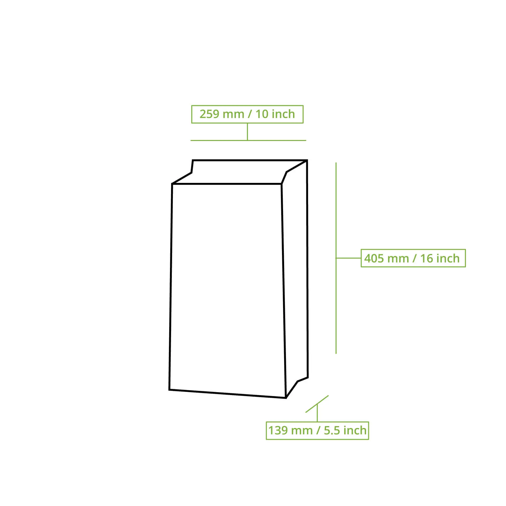 Papiertaschen L (ohne Henkel) 26 x 14 x 40 cm, braun