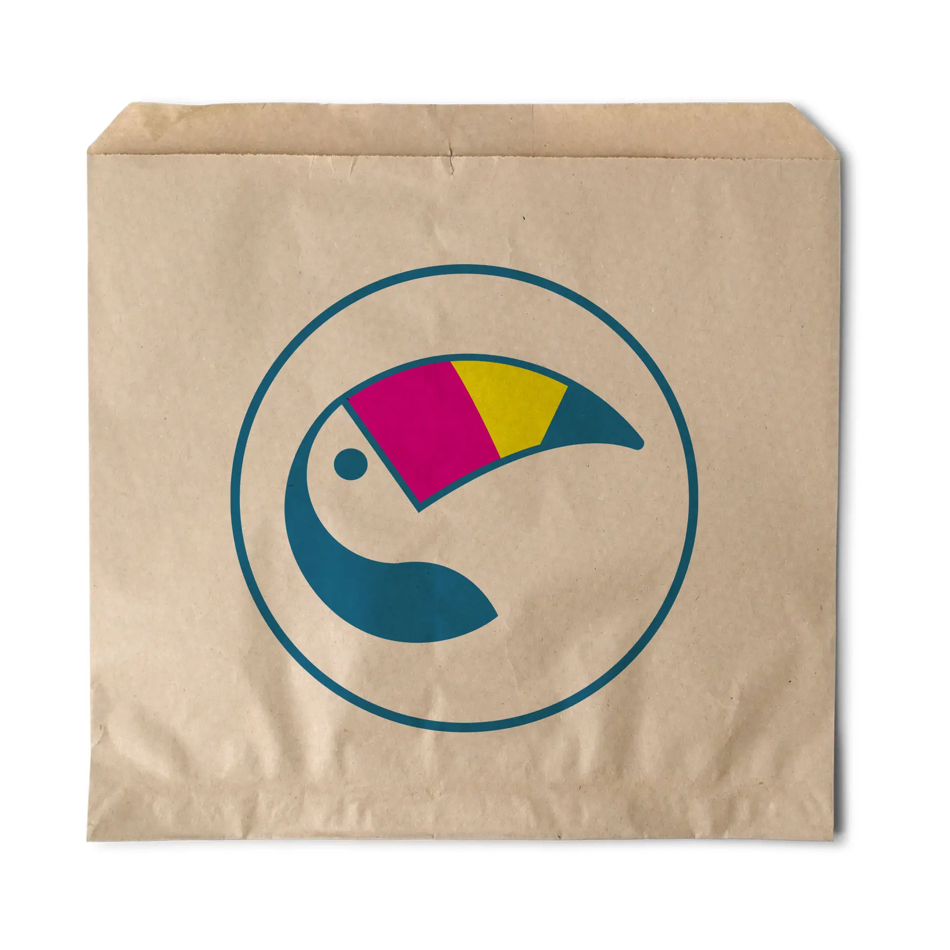 Stampa sacchetti piatti, marrone, 24,5 × 25 cm