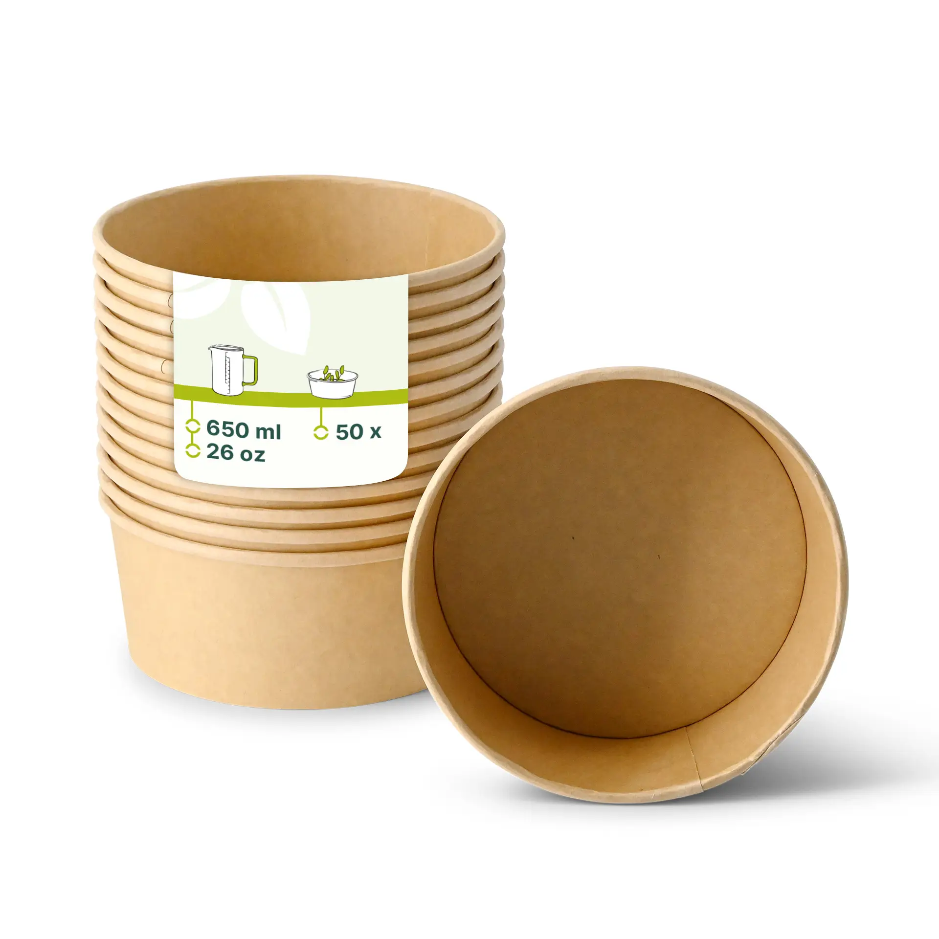 Kartonschale / Salatschale 650 ml, Ø 150 mm, braun