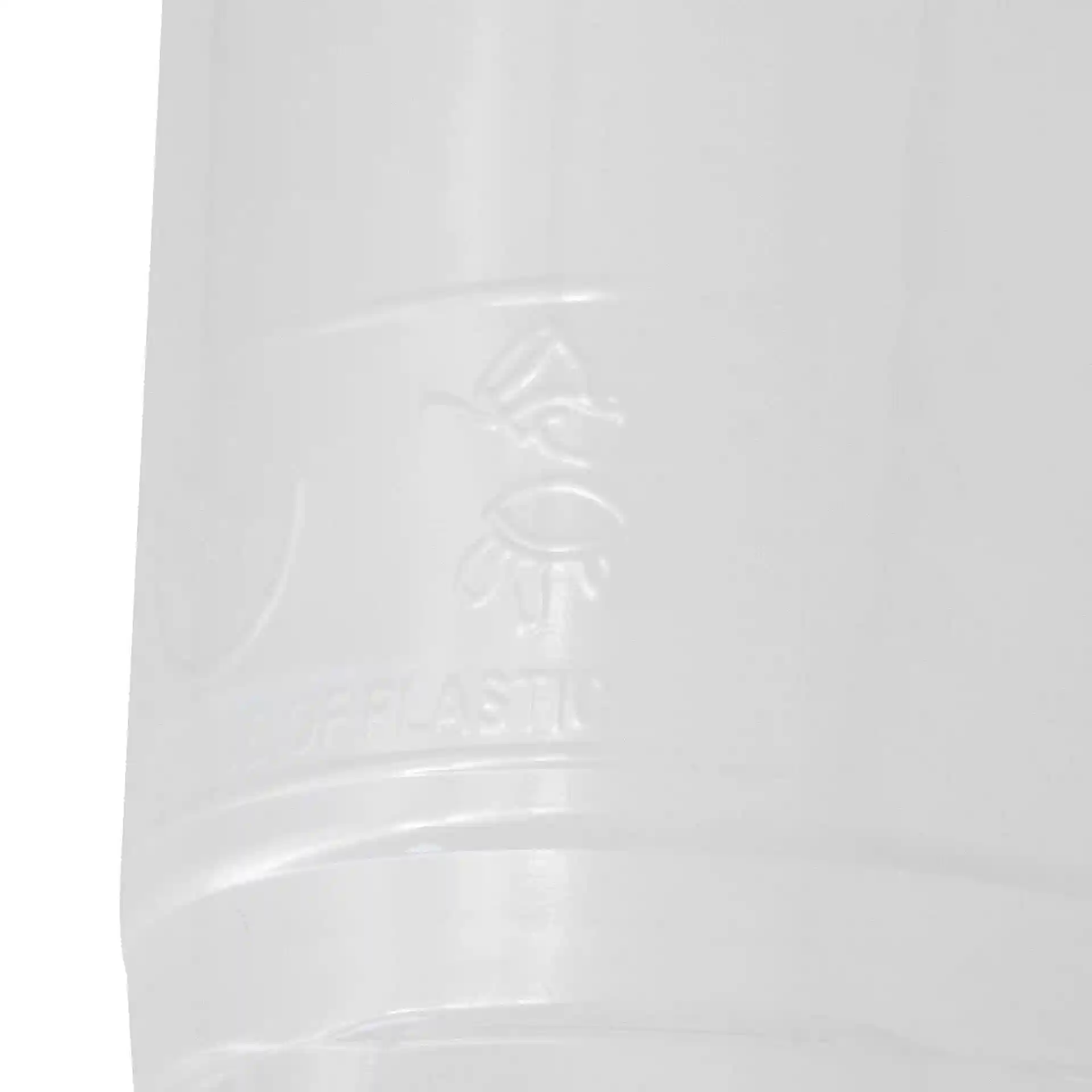 Bicchiere di plastica trasparente da 16 oz con un diametro di 95 mm e un'altezza di 126 mm, con simbolo e testo.