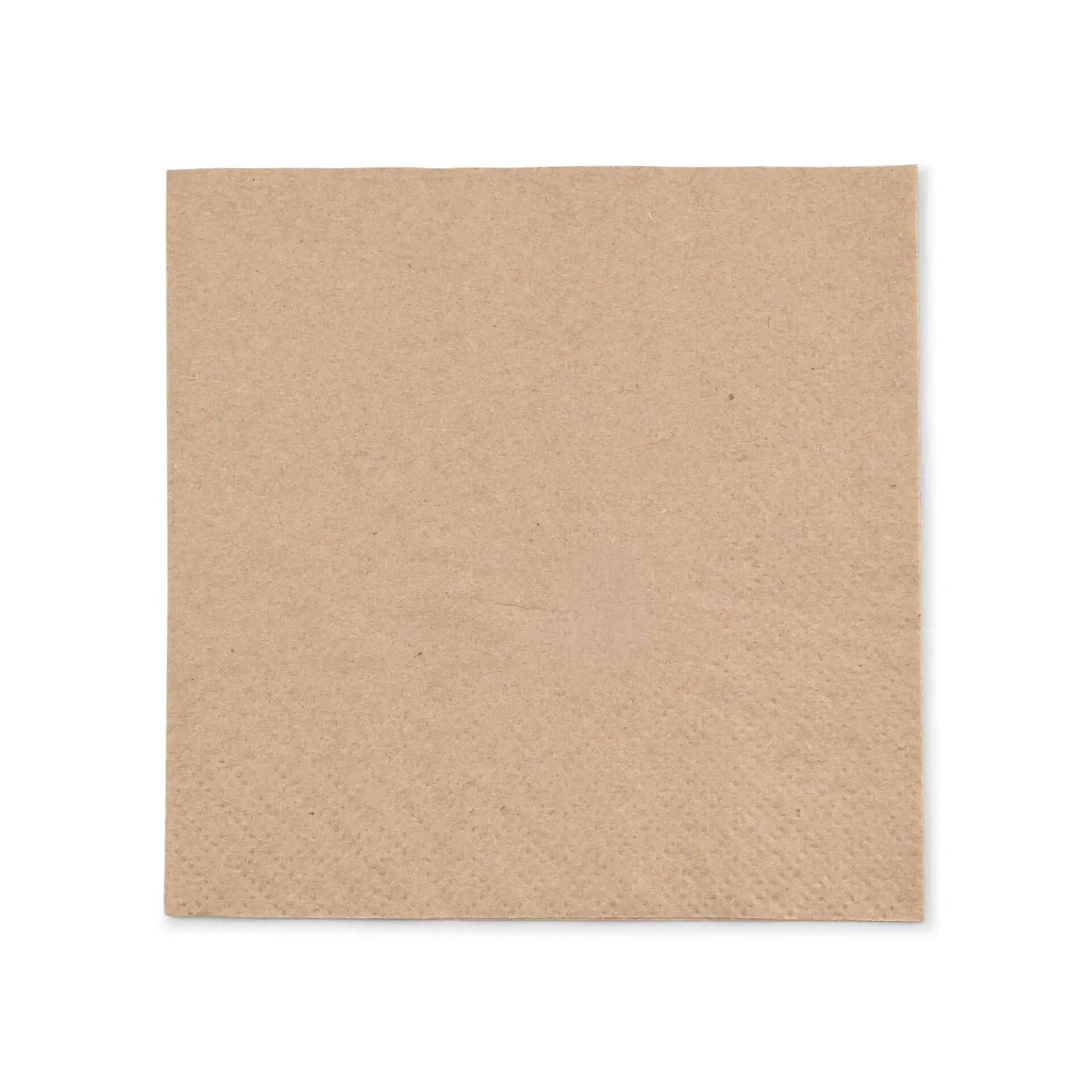 Tovagliolo di carta quadrato non sbiancato, 33 x 33 cm, con simbolo nero e testo che indica il riciclo.