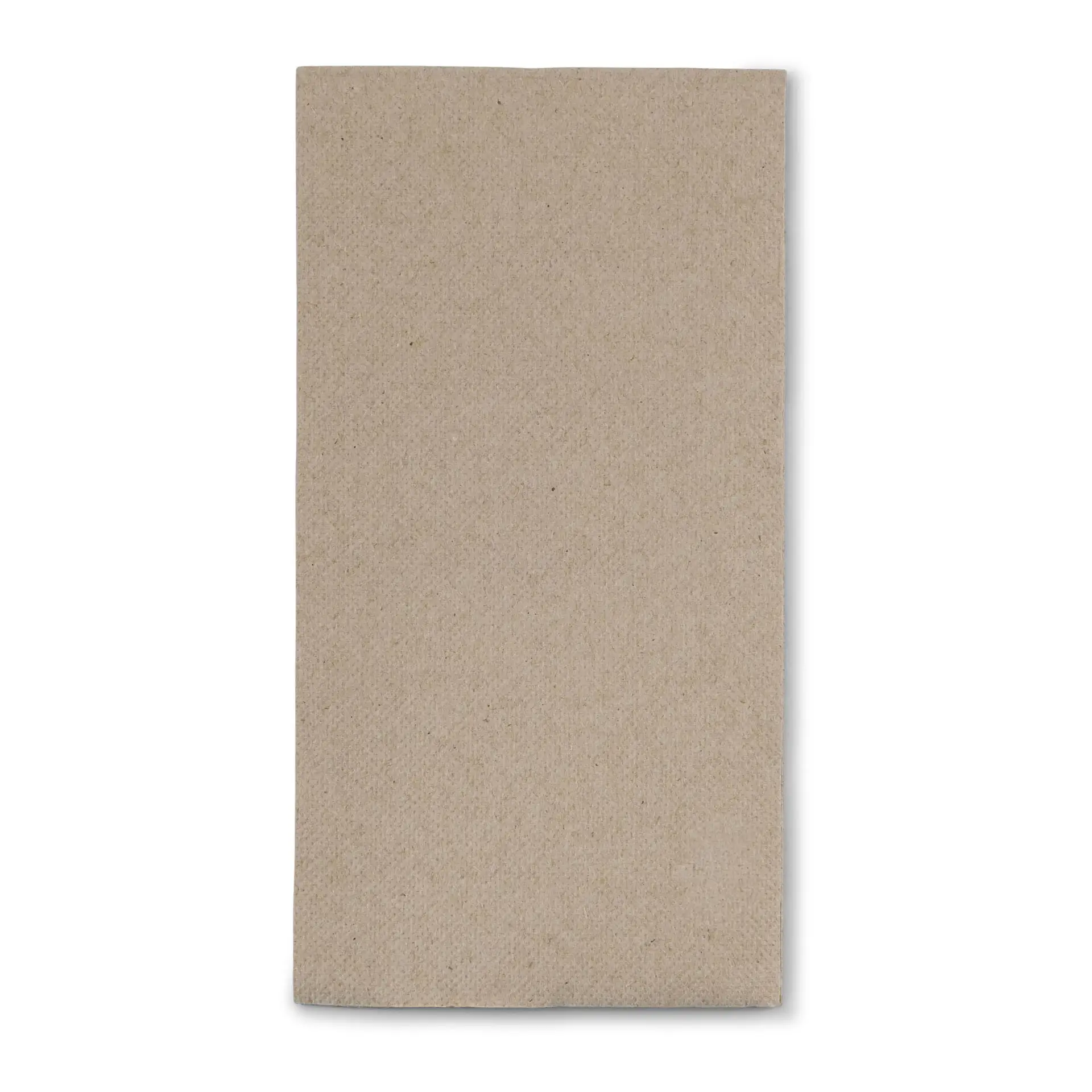 Tovagliolo in carta riciclata non sbiancata, rettangolare, 40 x 40 cm, 2 veli, con simbolo che indica materiale riciclato.