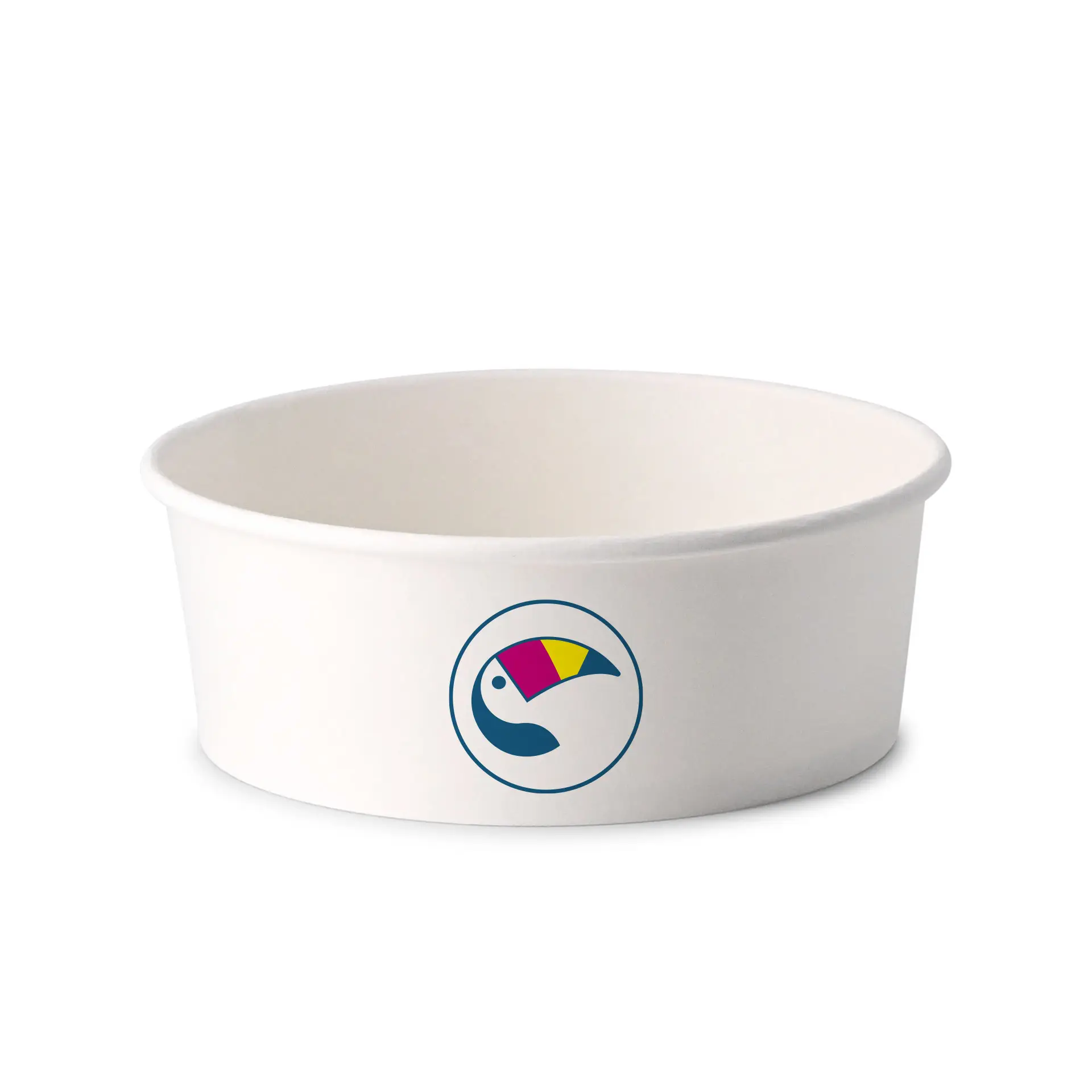 Ciotole per insalata personalizzate / Bowls stampate, 1000 ml, Ø 185 mm, bianco, con rivestimento PLA