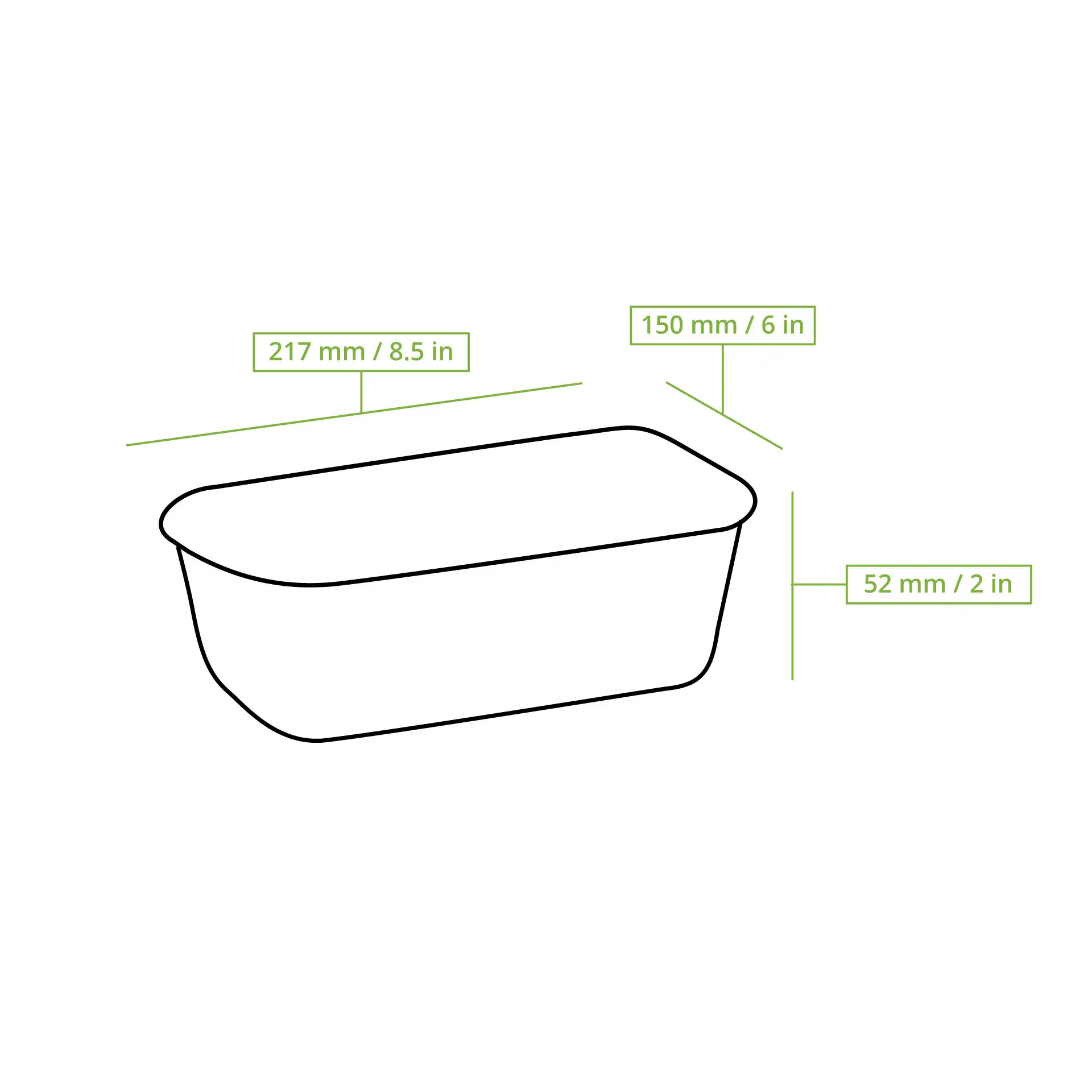 Contenitori riutilizzabili in PP 1000 ml, rettangolari, neri