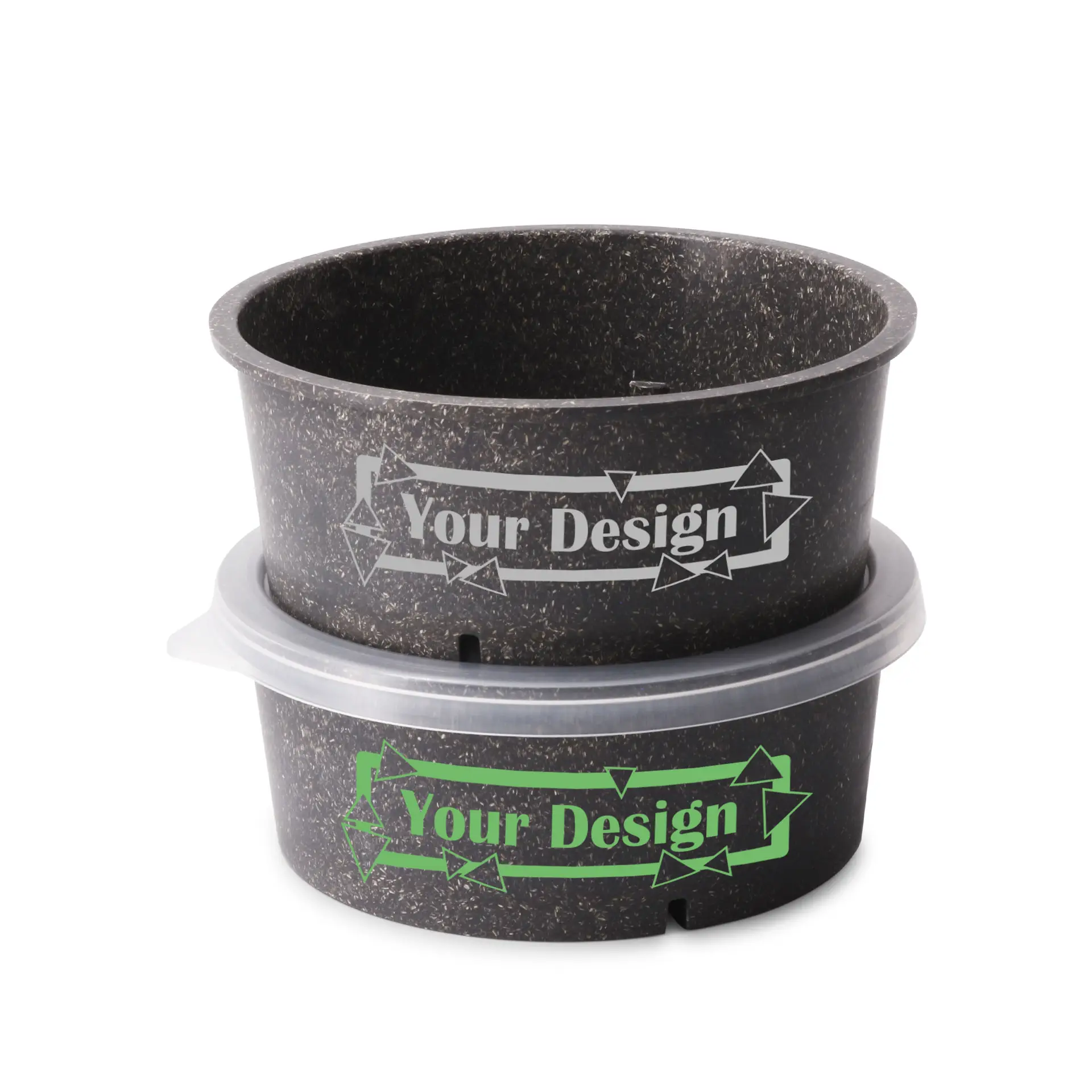 Ciotola riutilizzabile personalizzata, 650 ml, grigio