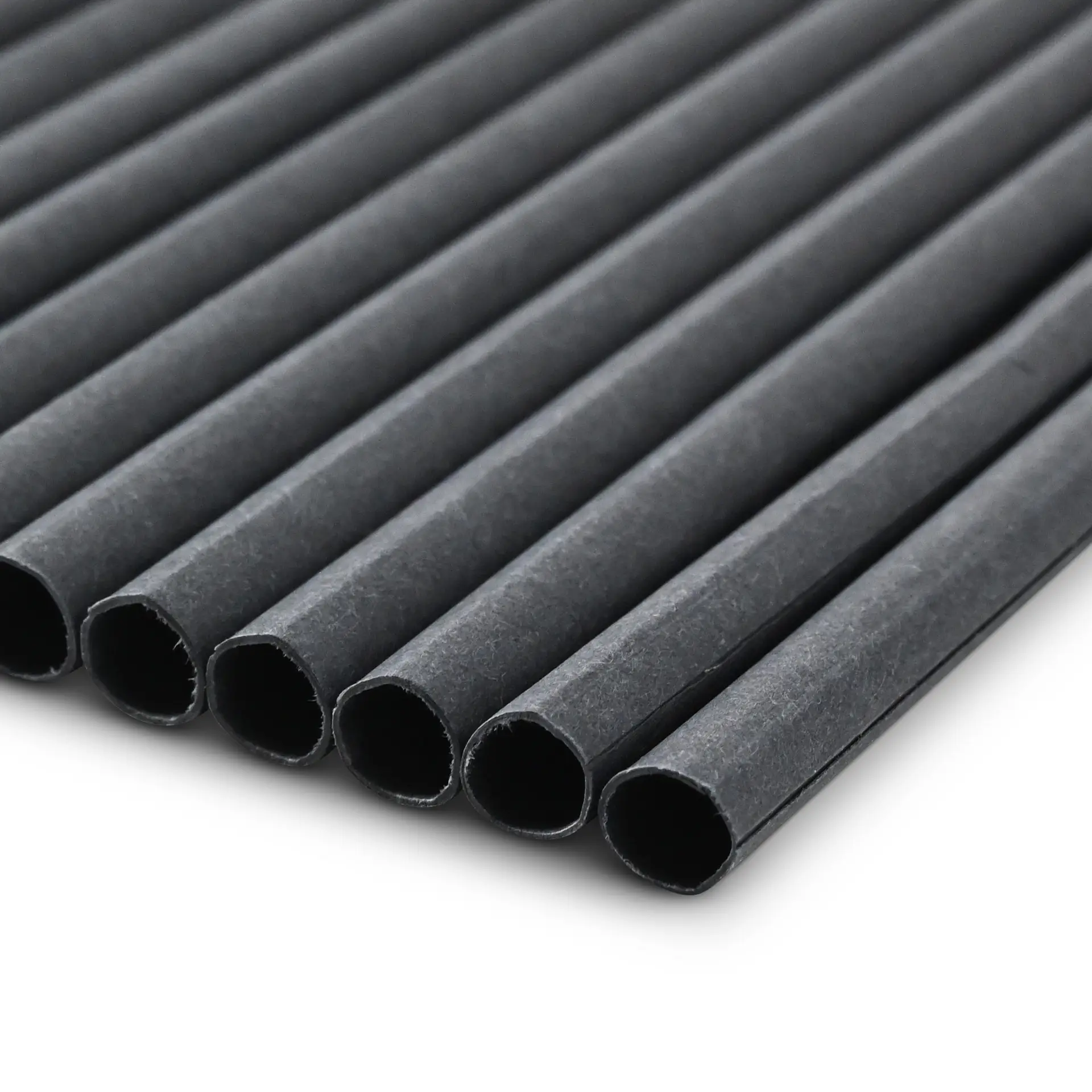 Jumbo Trinkhalm 23 cm, Ø 0,8 cm, schwarz, vertikal gerollt