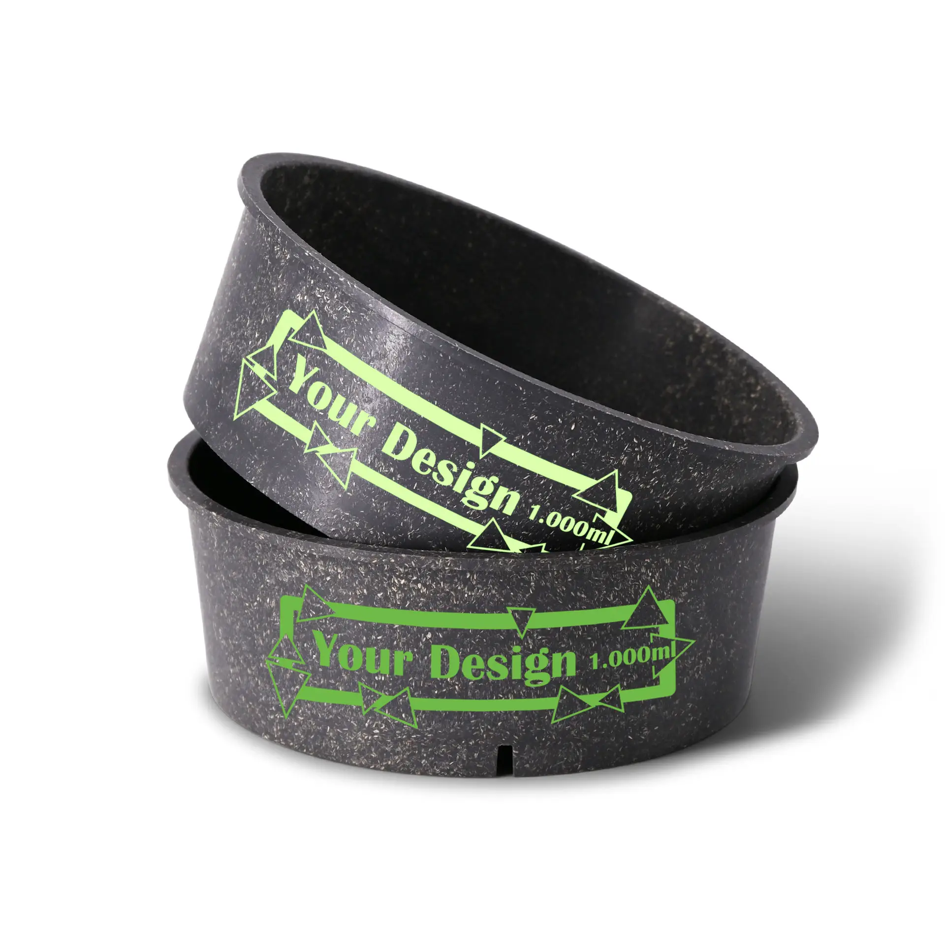 Ciotola riutilizzabile personalizzata, 1000 ml, grigio