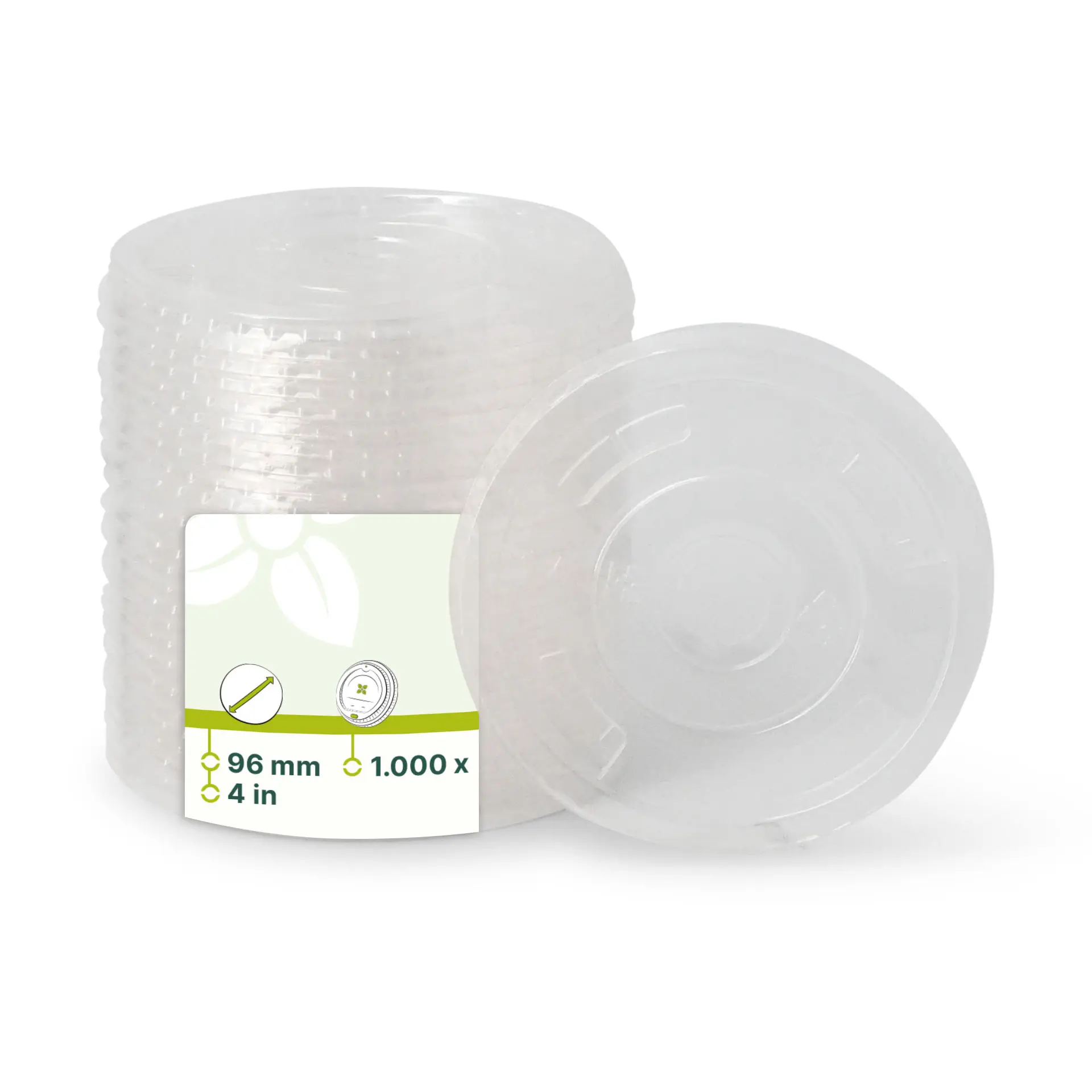 PLA-Flachdeckel Ø 96 mm, Halmloch