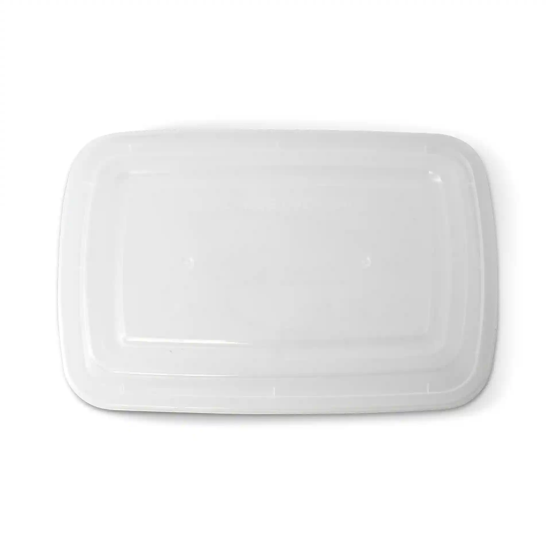 Coperchio rettangolare trasparente riutilizzabile in polipropilene, misura 222 mm per 150 mm.