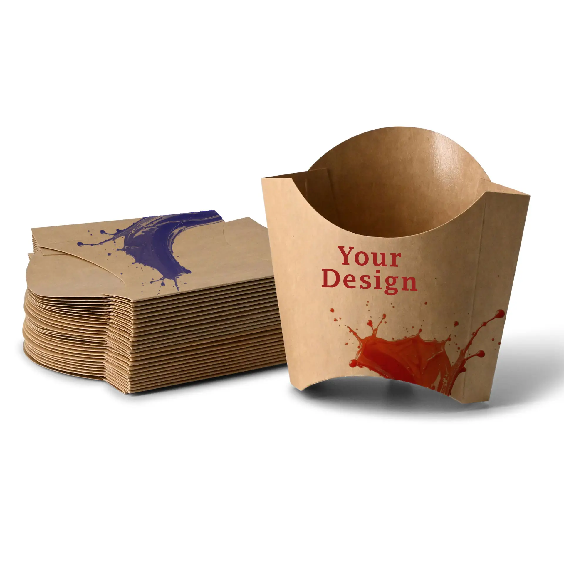 Scatole per patatine personalizzate, 8,5 x 5 x 9,5 cm, con rivestimento in PE