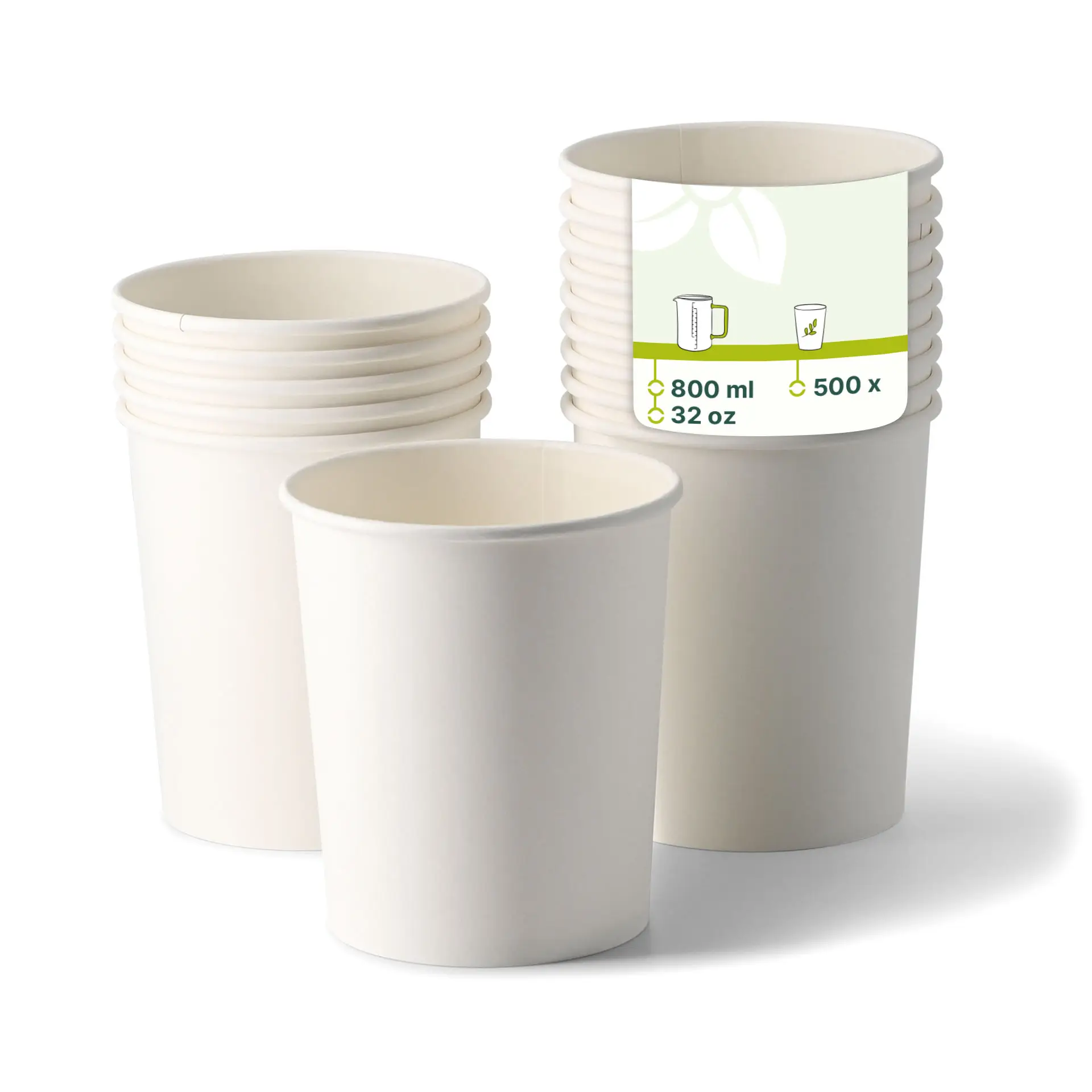 Suppenbecher to go aus Karton (Premium) 800 ml / 32 oz, Ø 115 mm, weiß, bio-beschichtet