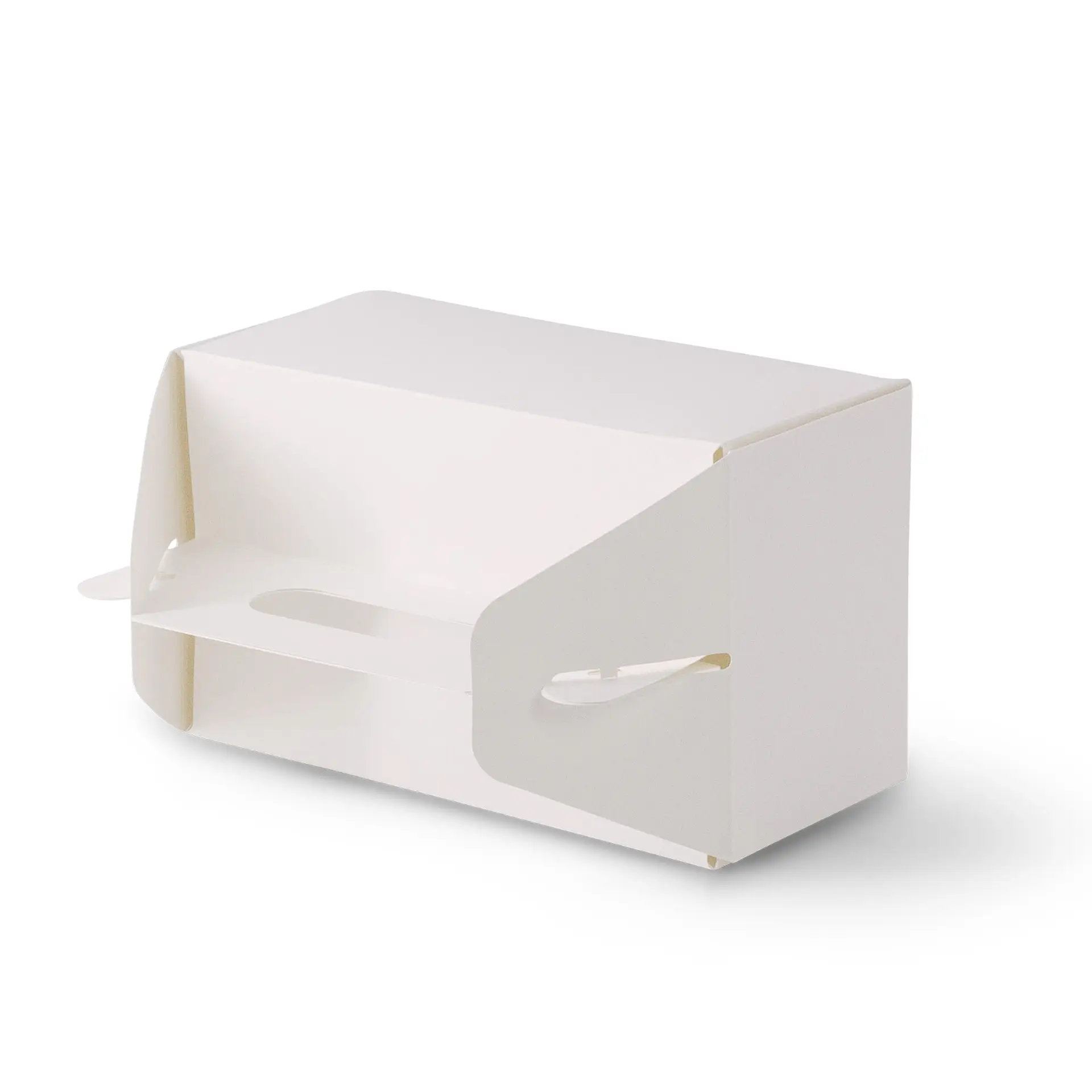 Kuchenbox aus Pappe mit Griff S, 18 x 11 x 9 cm, weiß, faltbar