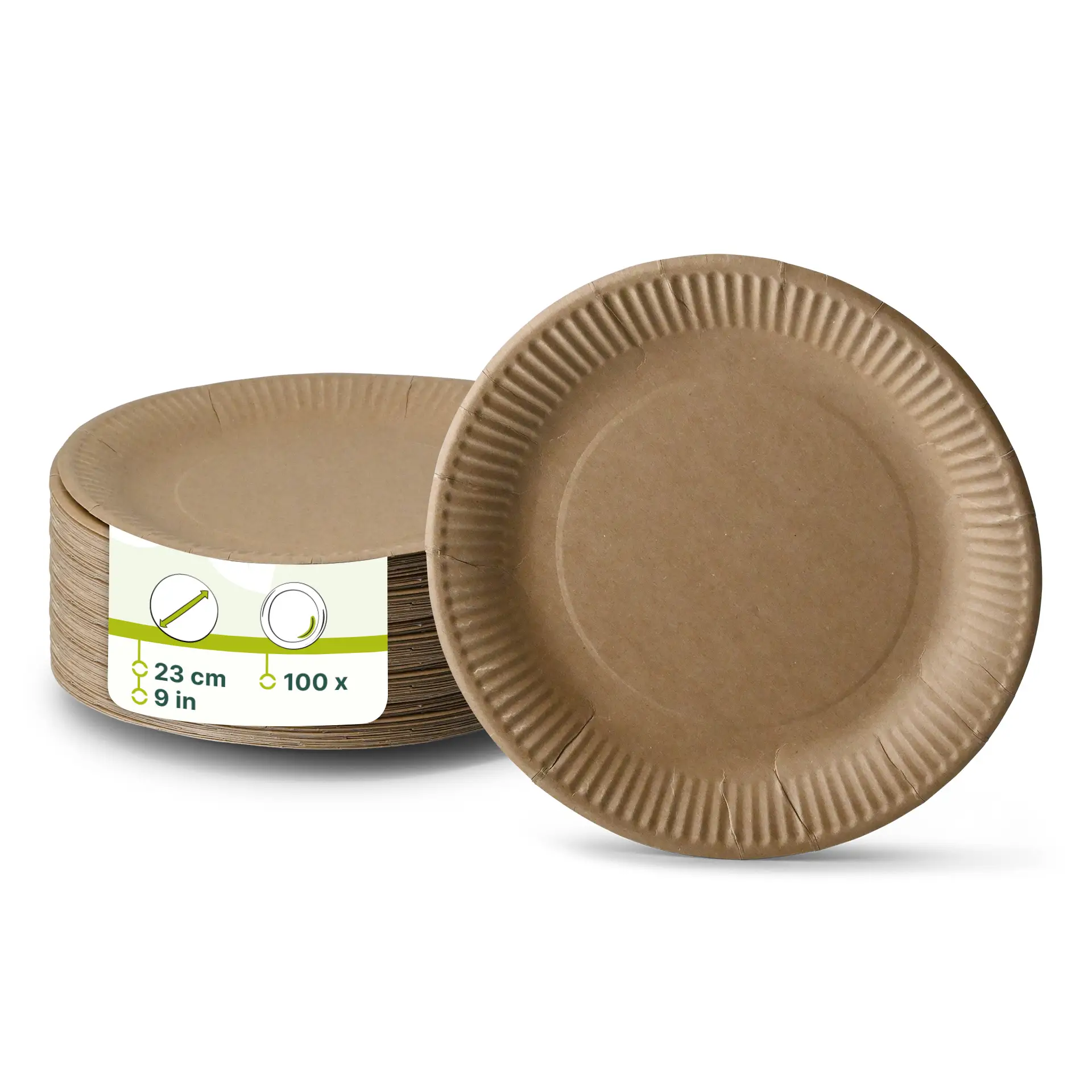 Pappteller Ø 23 cm, braun, rund