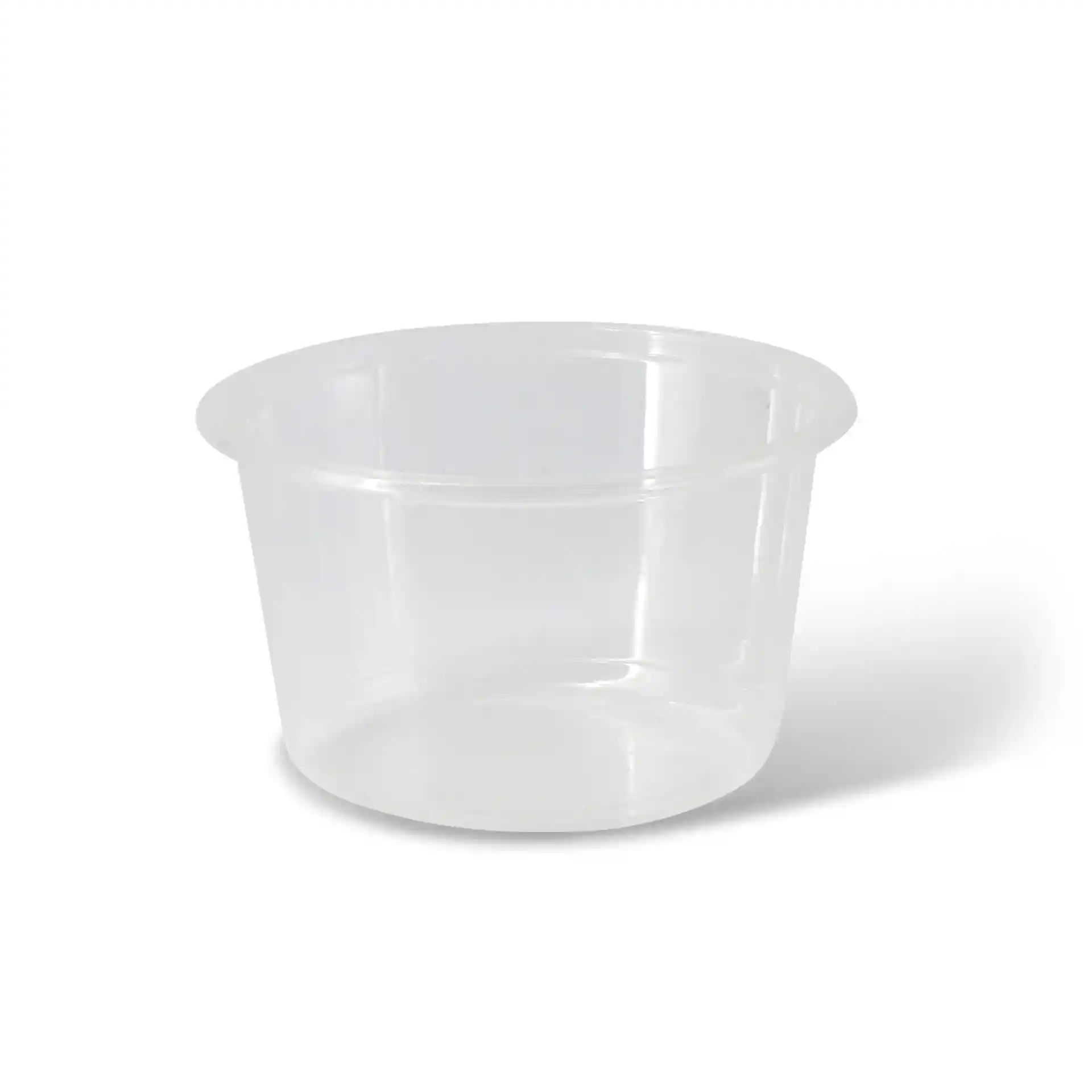Contenitore rotondo trasparente con capacità di 500 ml e diametro di 121 mm.