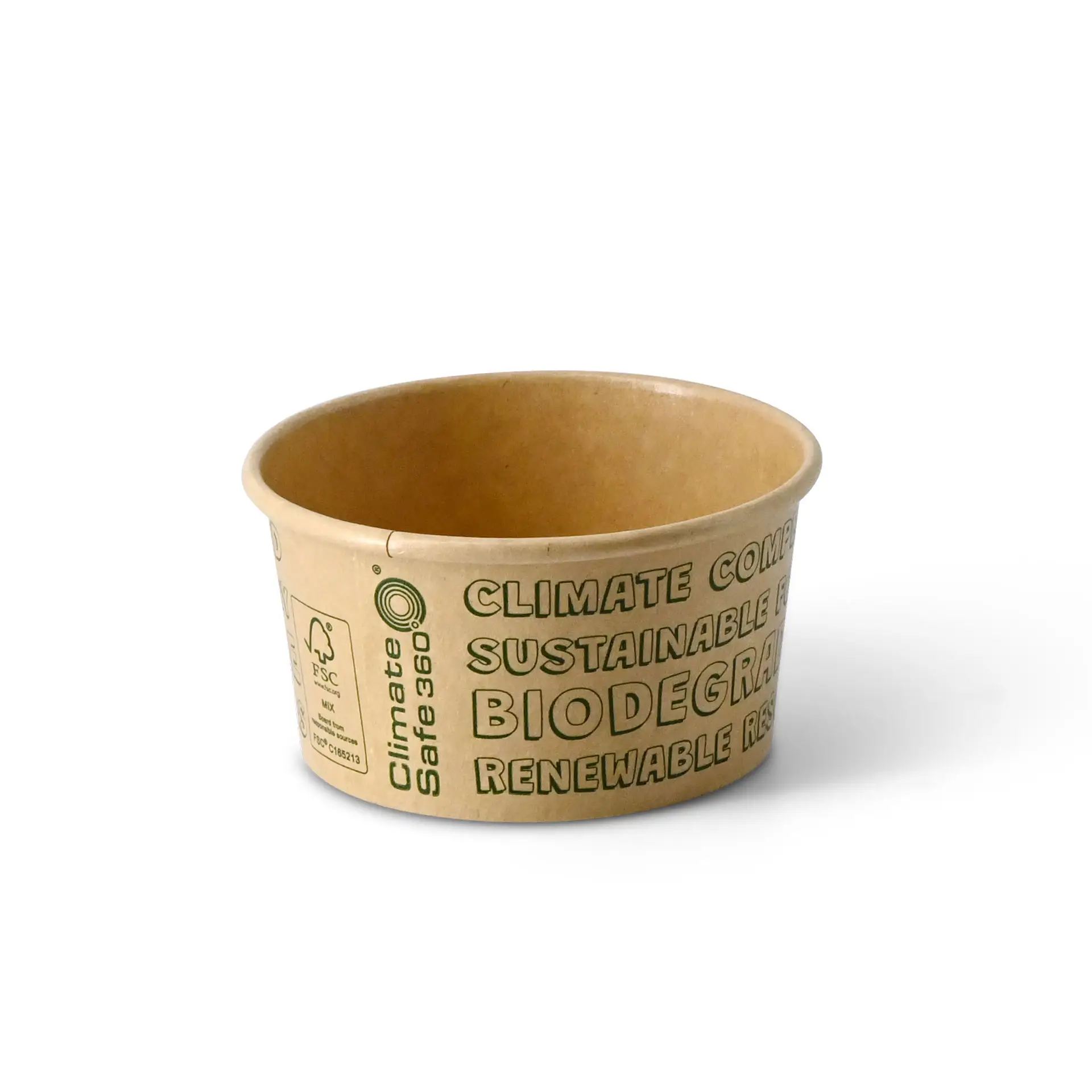 Eisbecher aus Pappe S, 150 ml, max. 220 ml, Ø 92 mm, braun, EcoUp