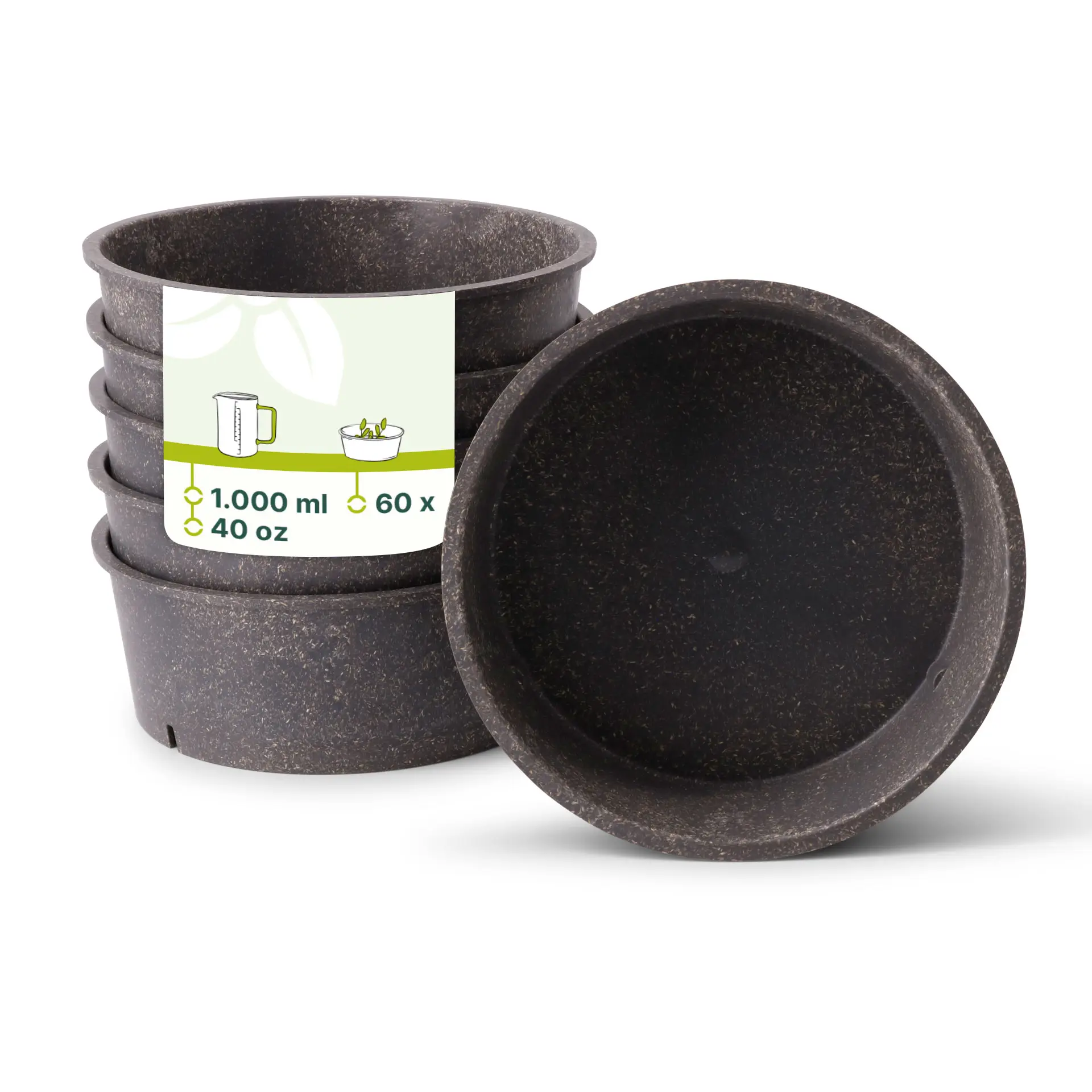 Mehrweg-Schalen "merways Bowl" 1.000 ml, Ø 185 mm, Pfeffer / grau